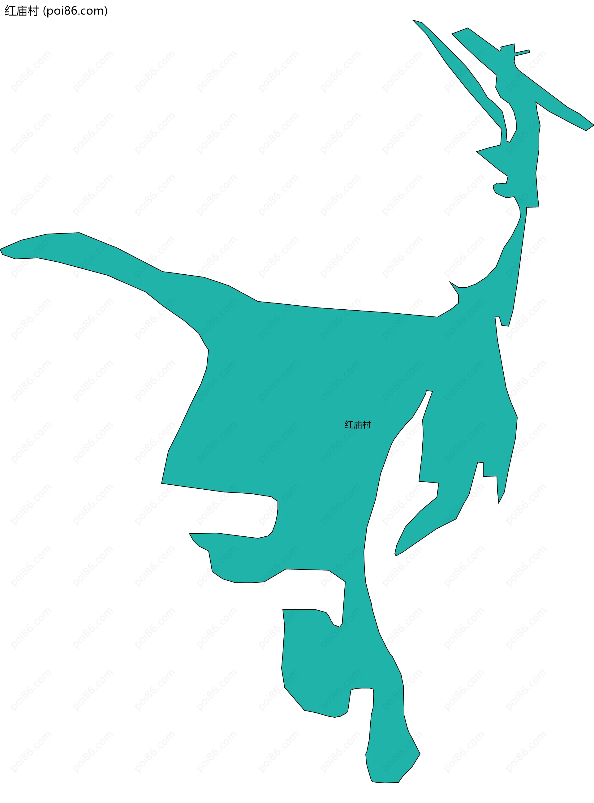 红庙村边界地图