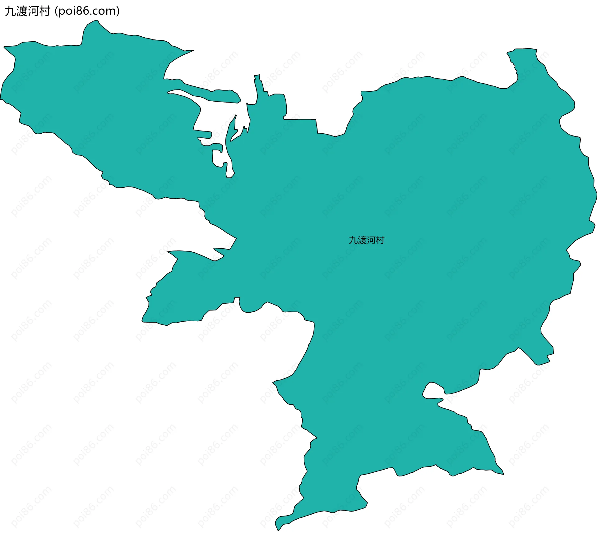 九渡河村边界地图
