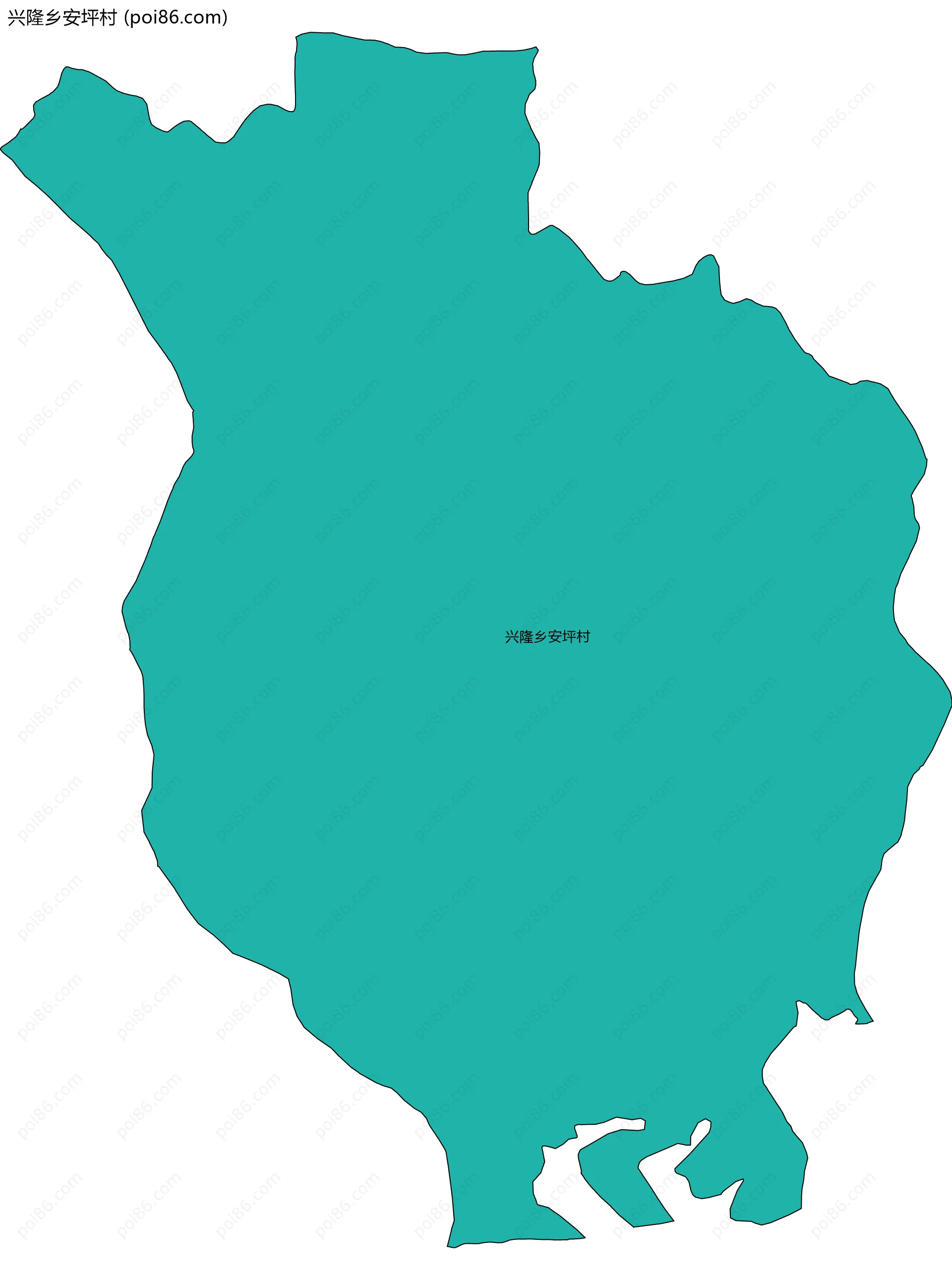 兴隆乡安坪村边界地图