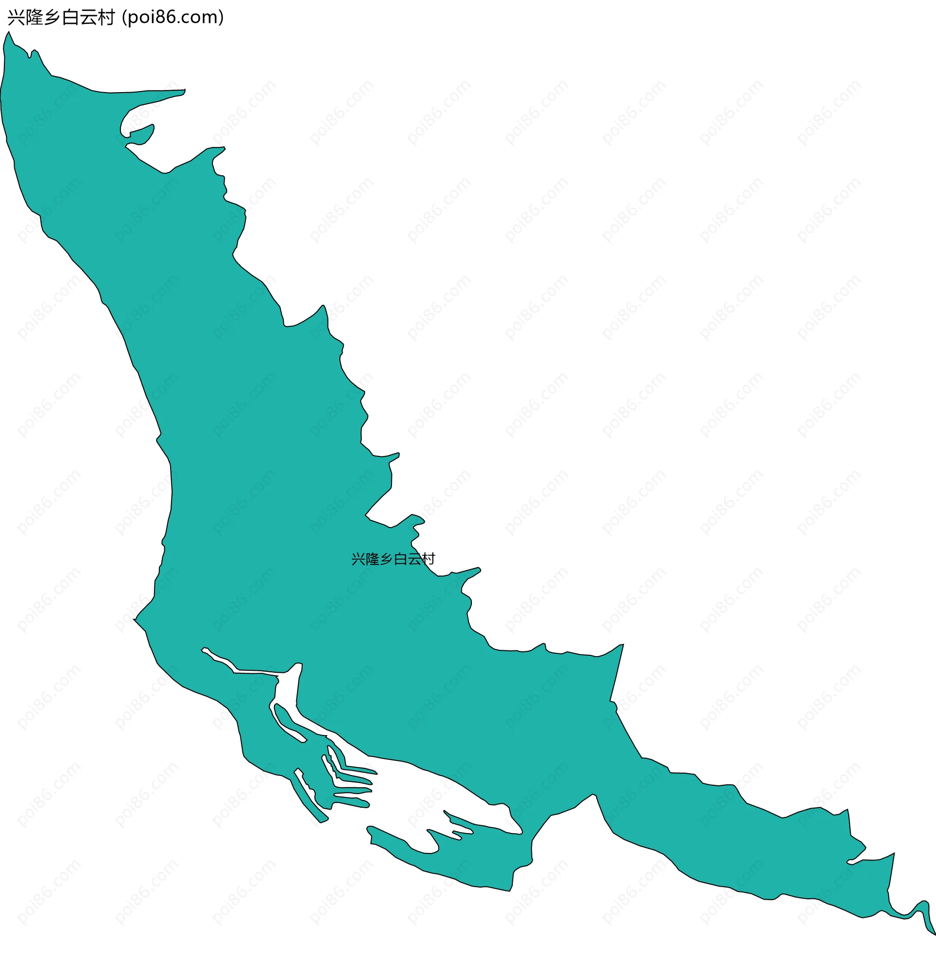 兴隆乡白云村边界地图
