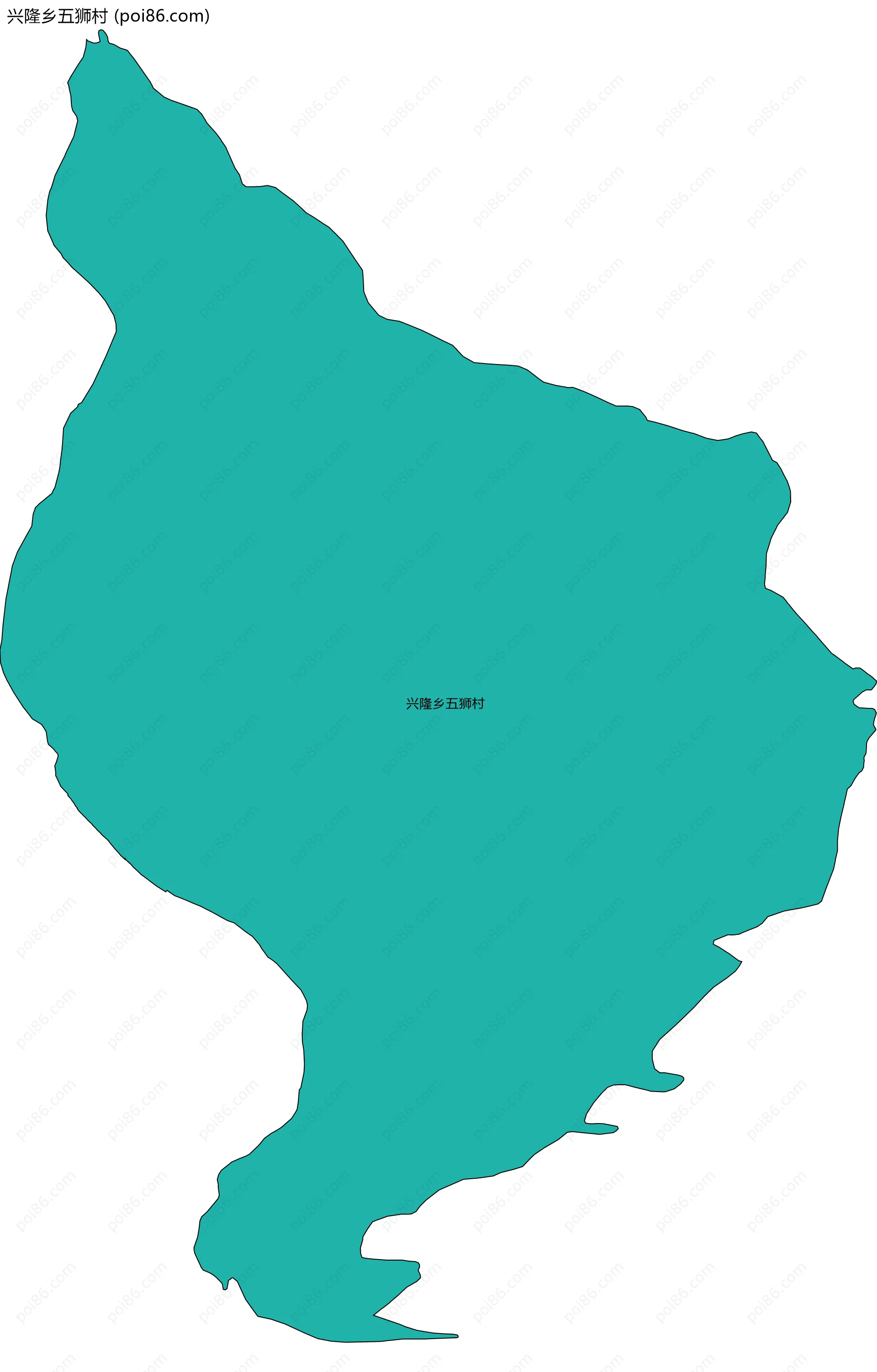 兴隆乡五狮村边界地图