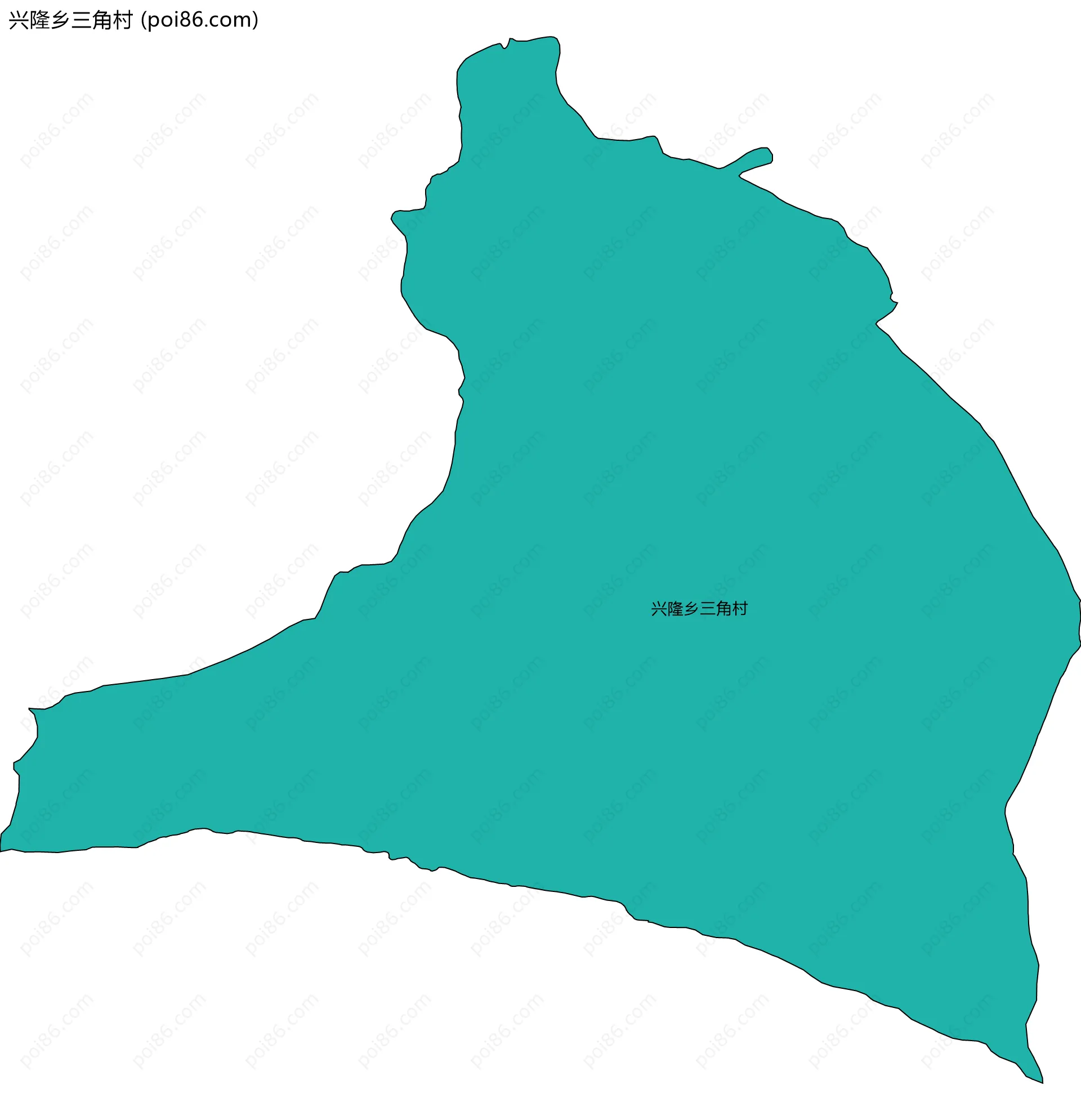 兴隆乡三角村边界地图