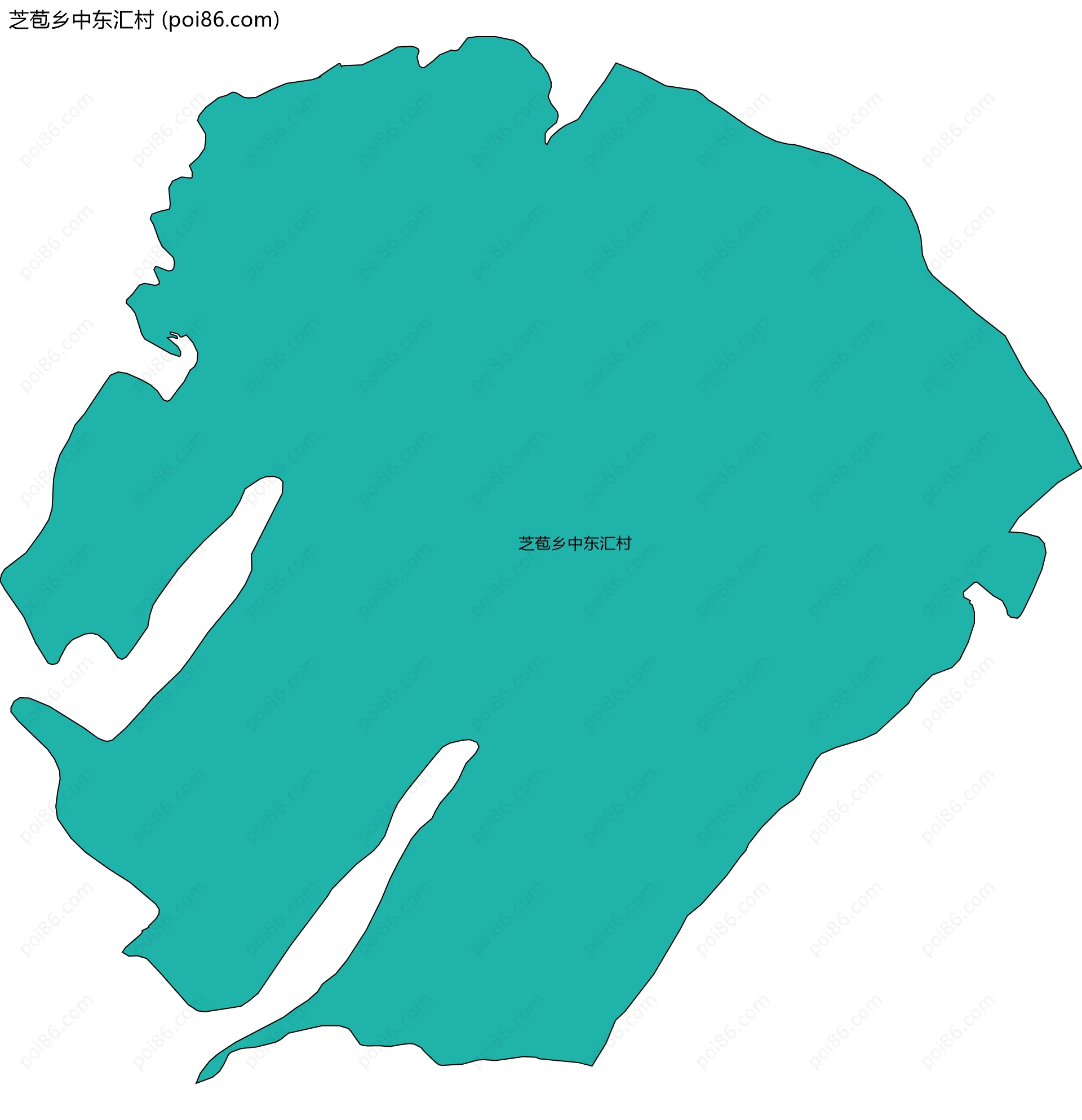 芝苞乡中东汇村边界地图