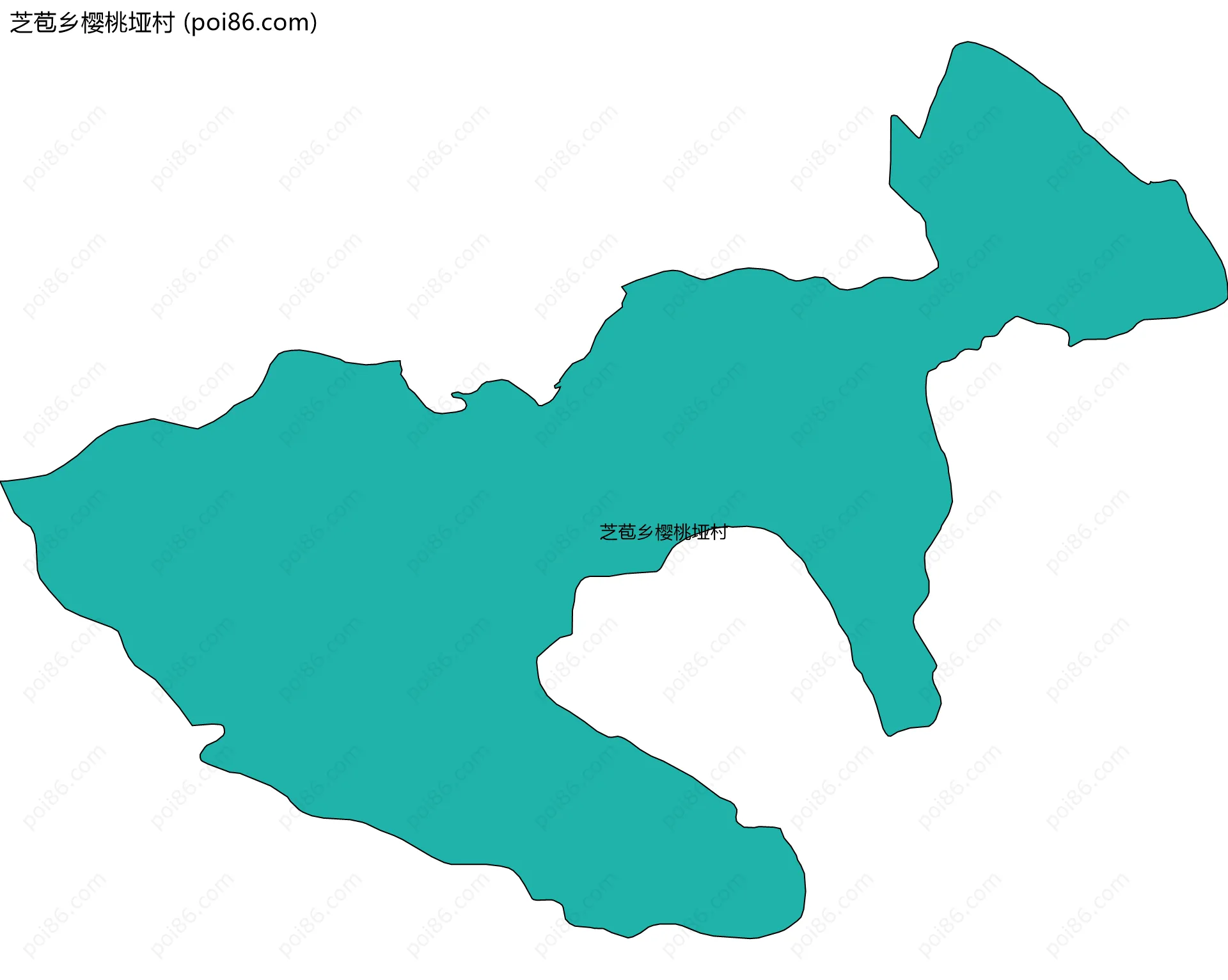 芝苞乡樱桃垭村边界地图