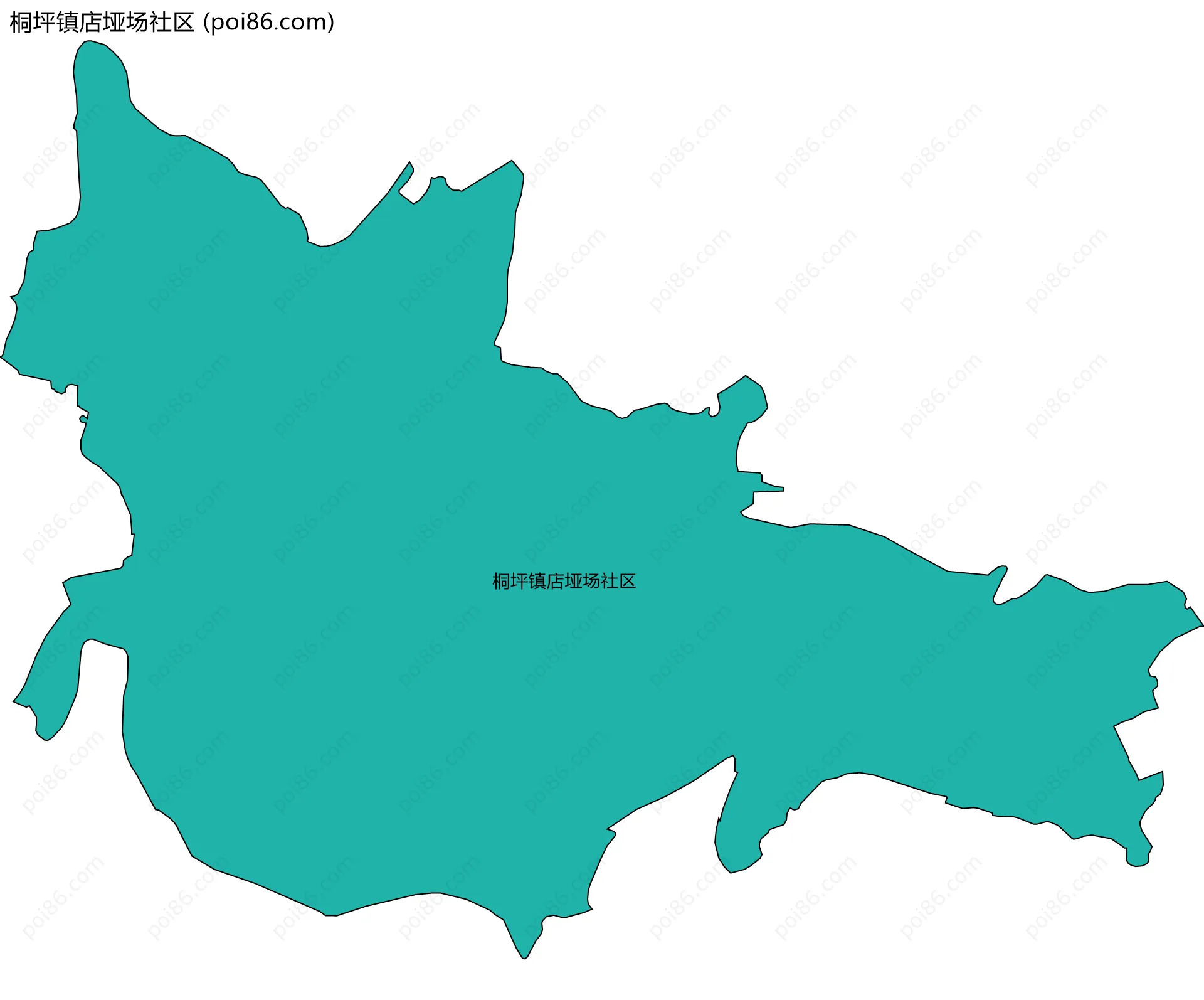 桐坪镇店垭场社区边界地图