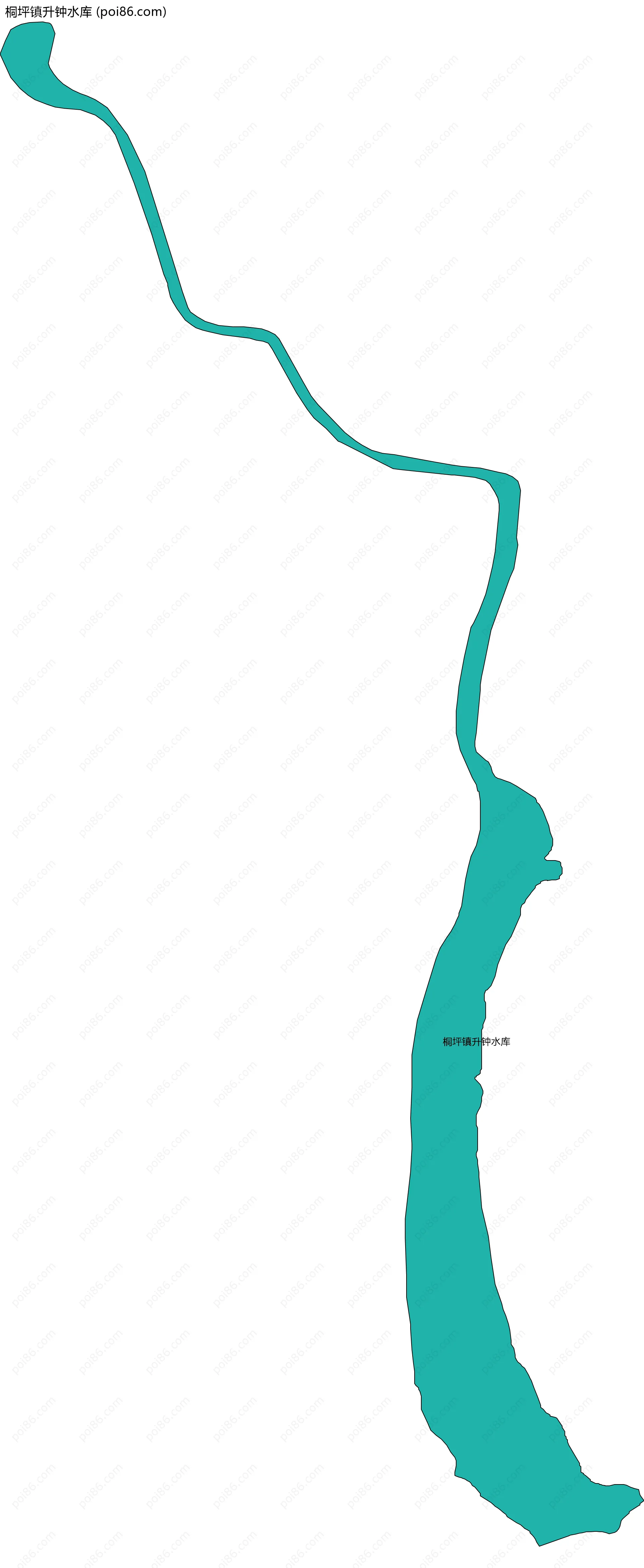 桐坪镇升钟水库边界地图