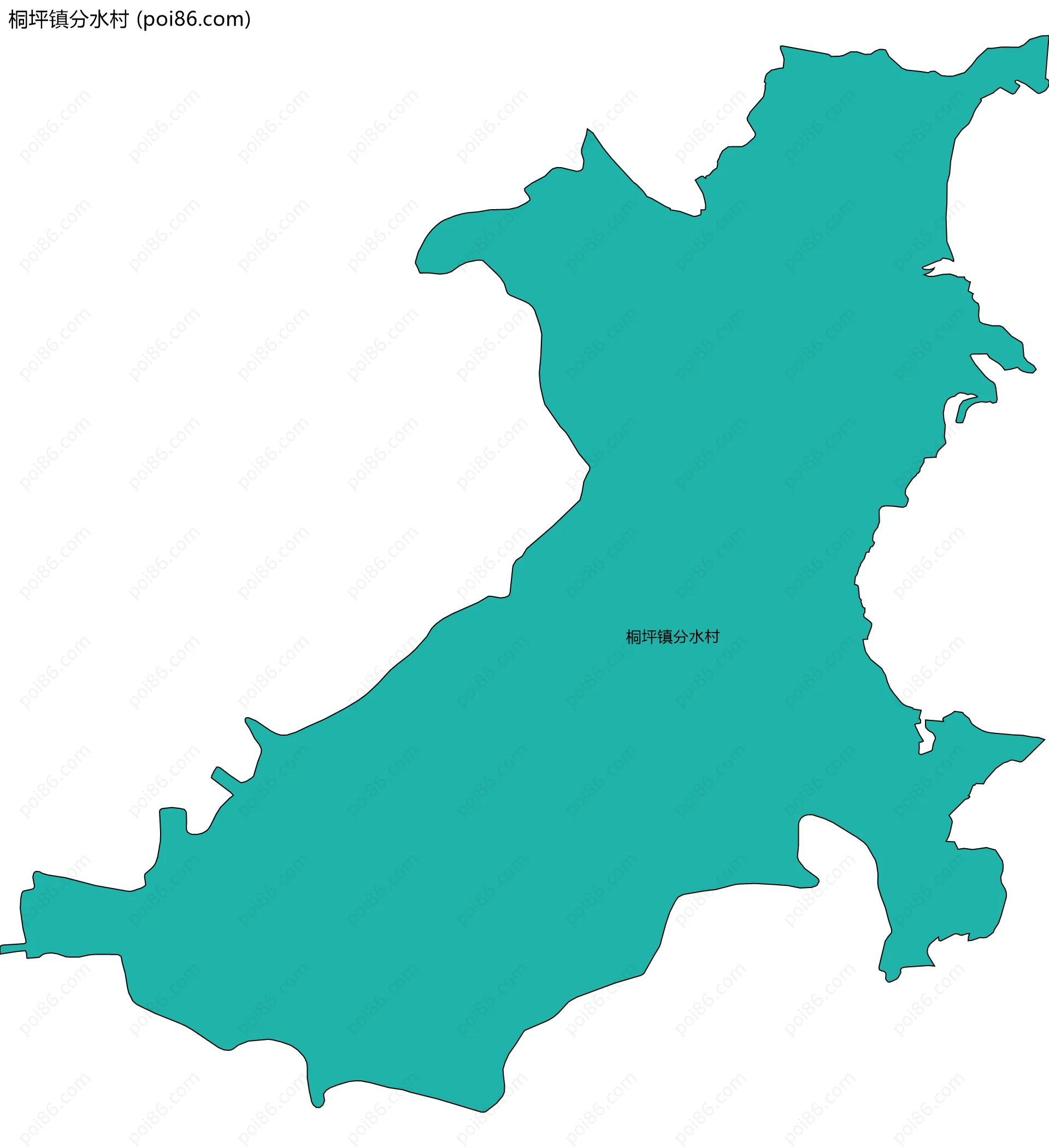 桐坪镇分水村边界地图