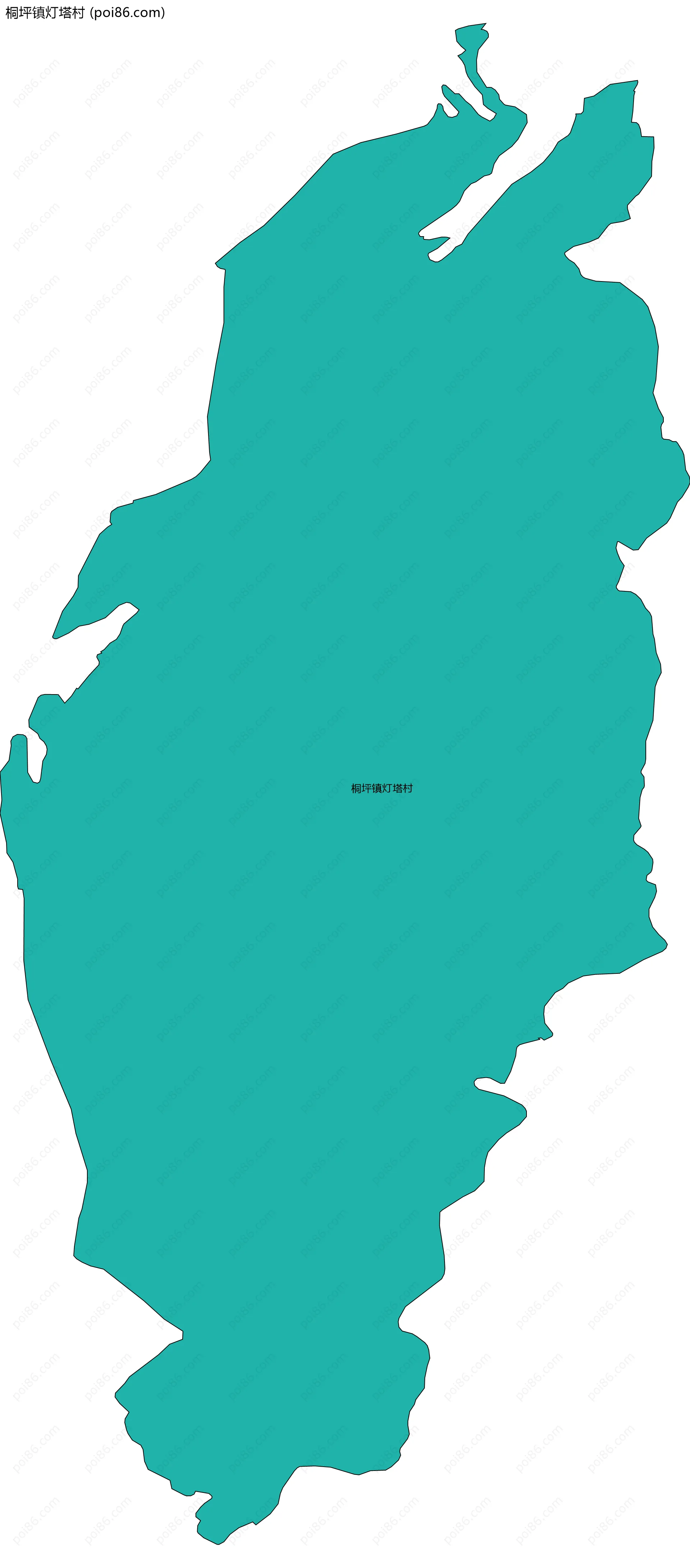 桐坪镇灯塔村边界地图