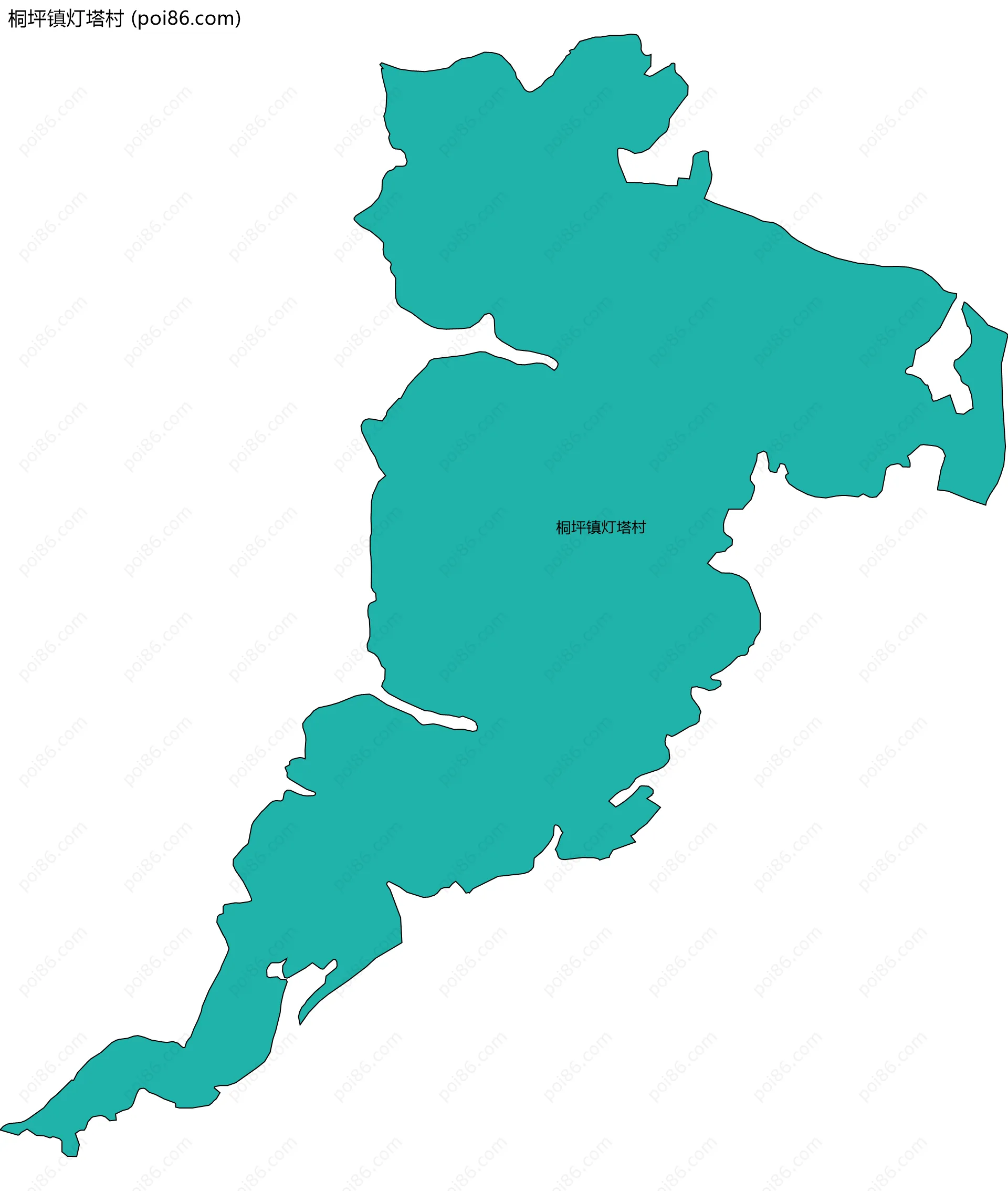 桐坪镇灯塔村边界地图