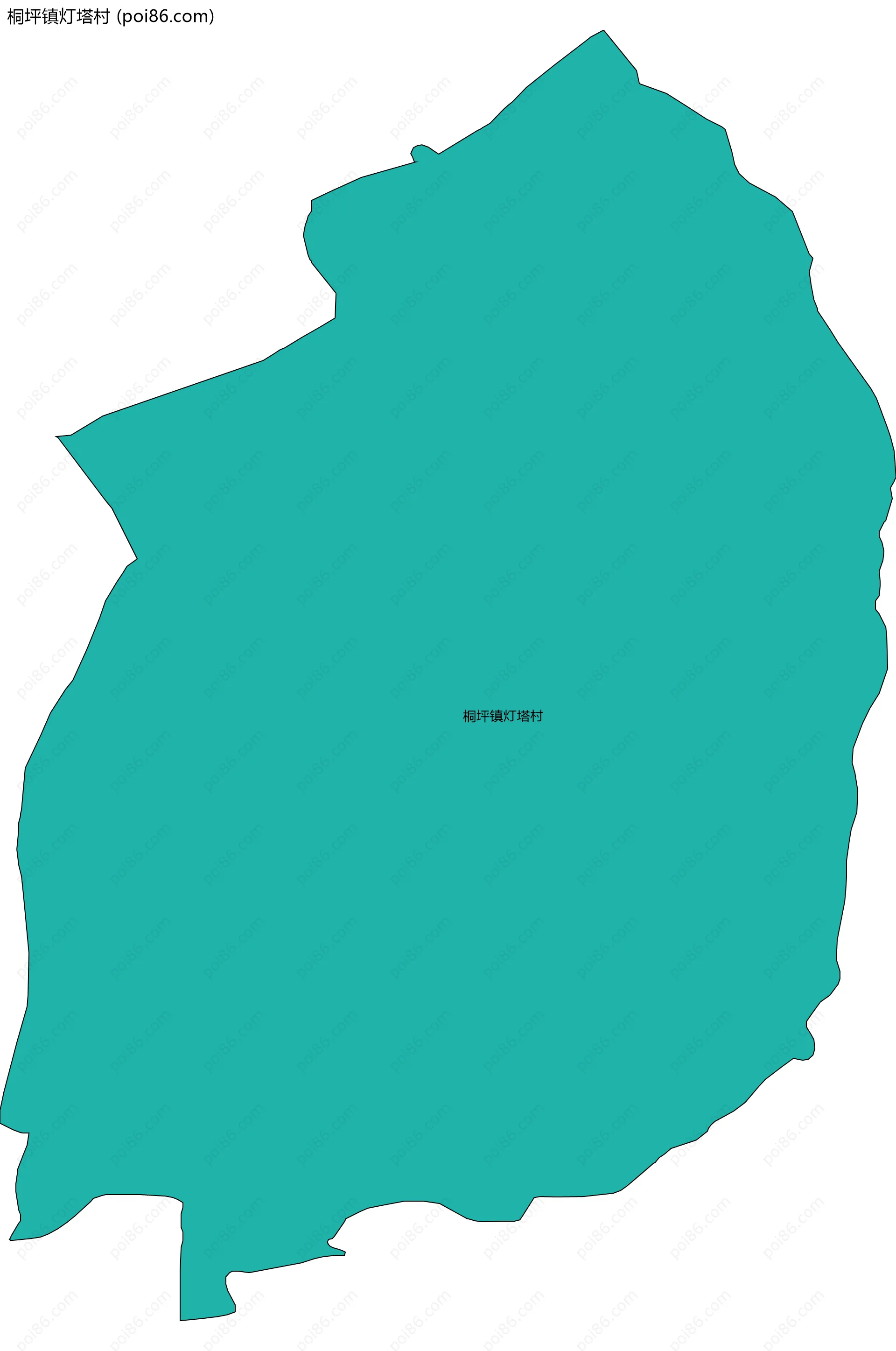 桐坪镇灯塔村边界地图