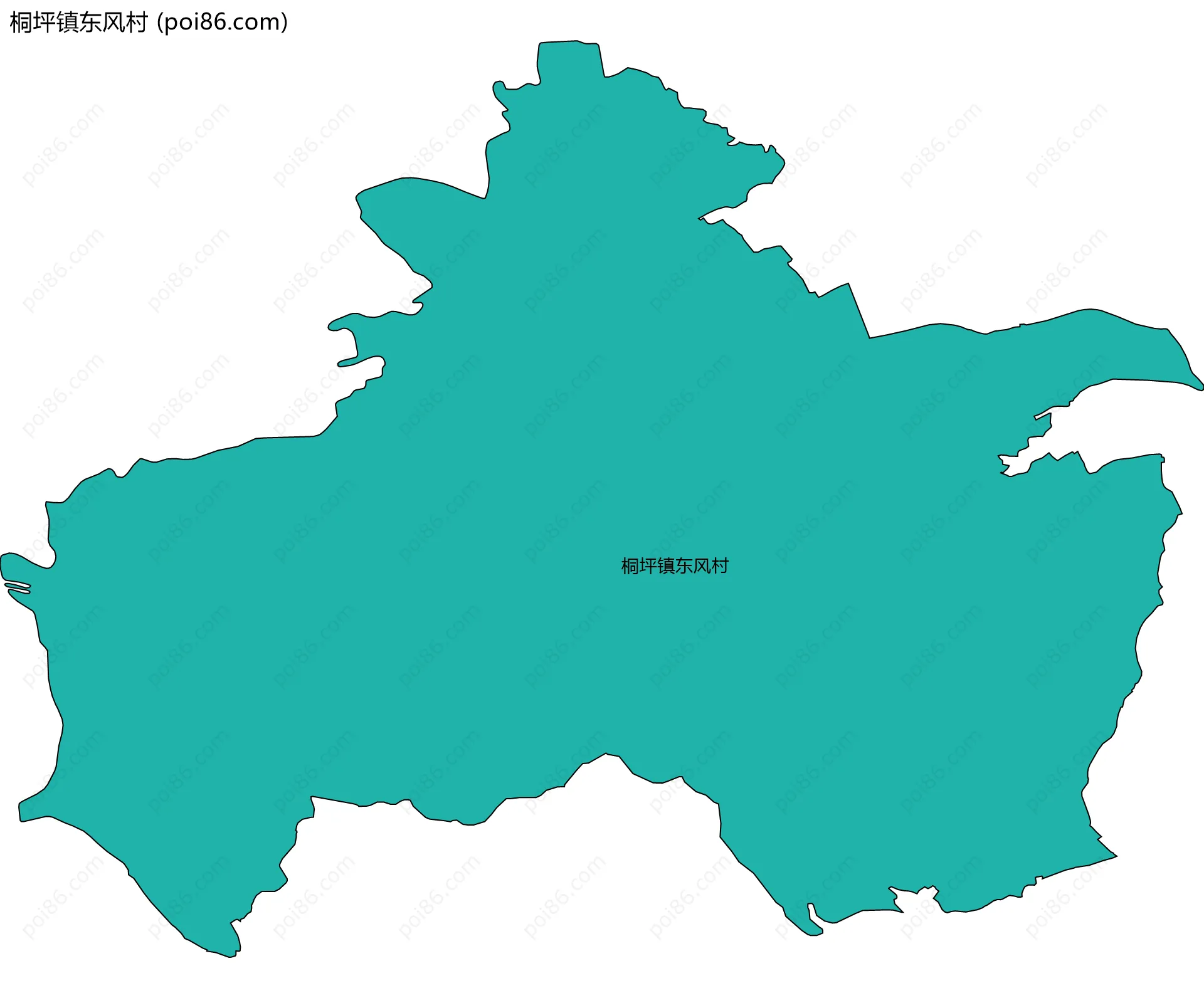 桐坪镇东风村边界地图