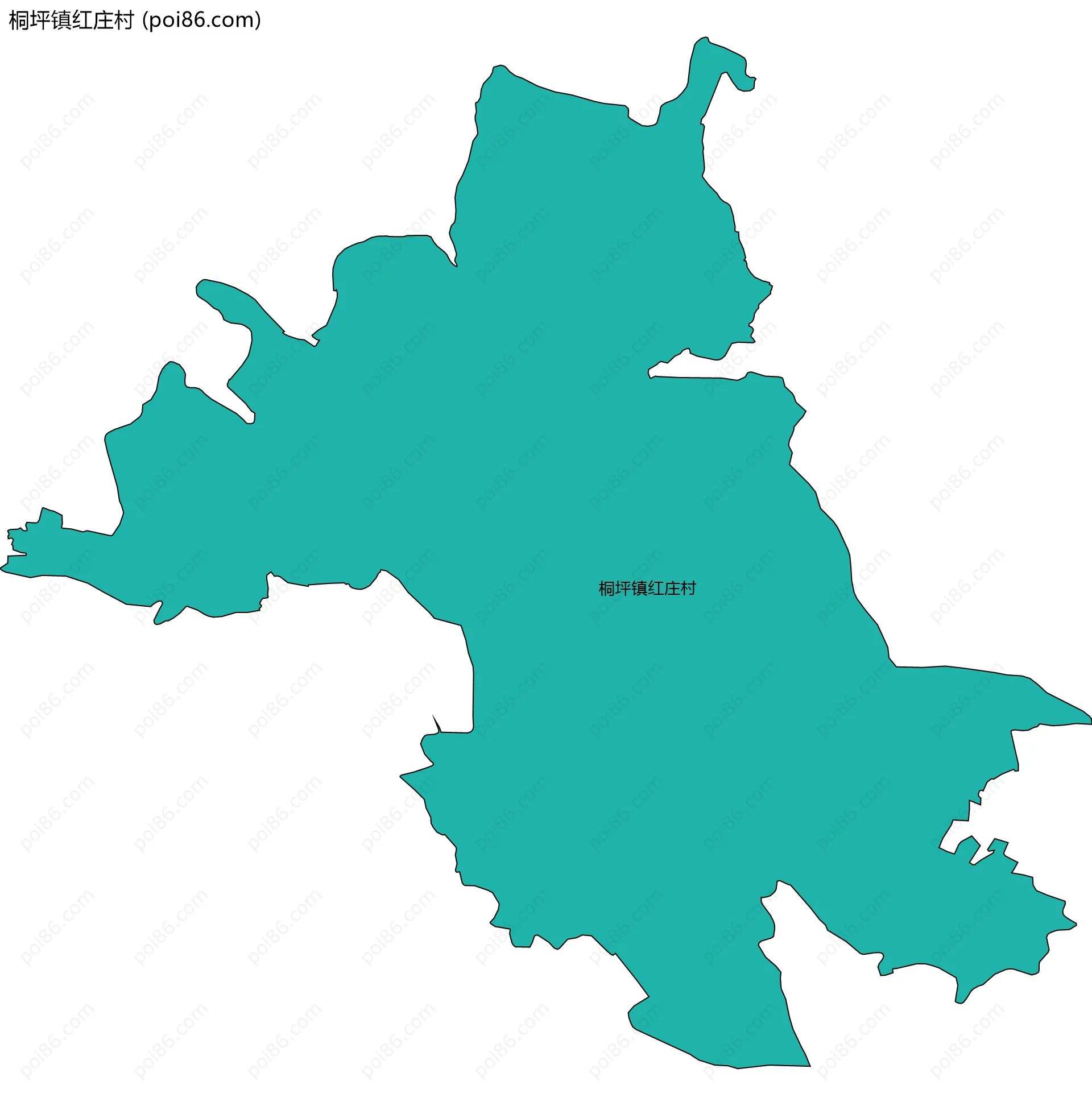 桐坪镇红庄村边界地图