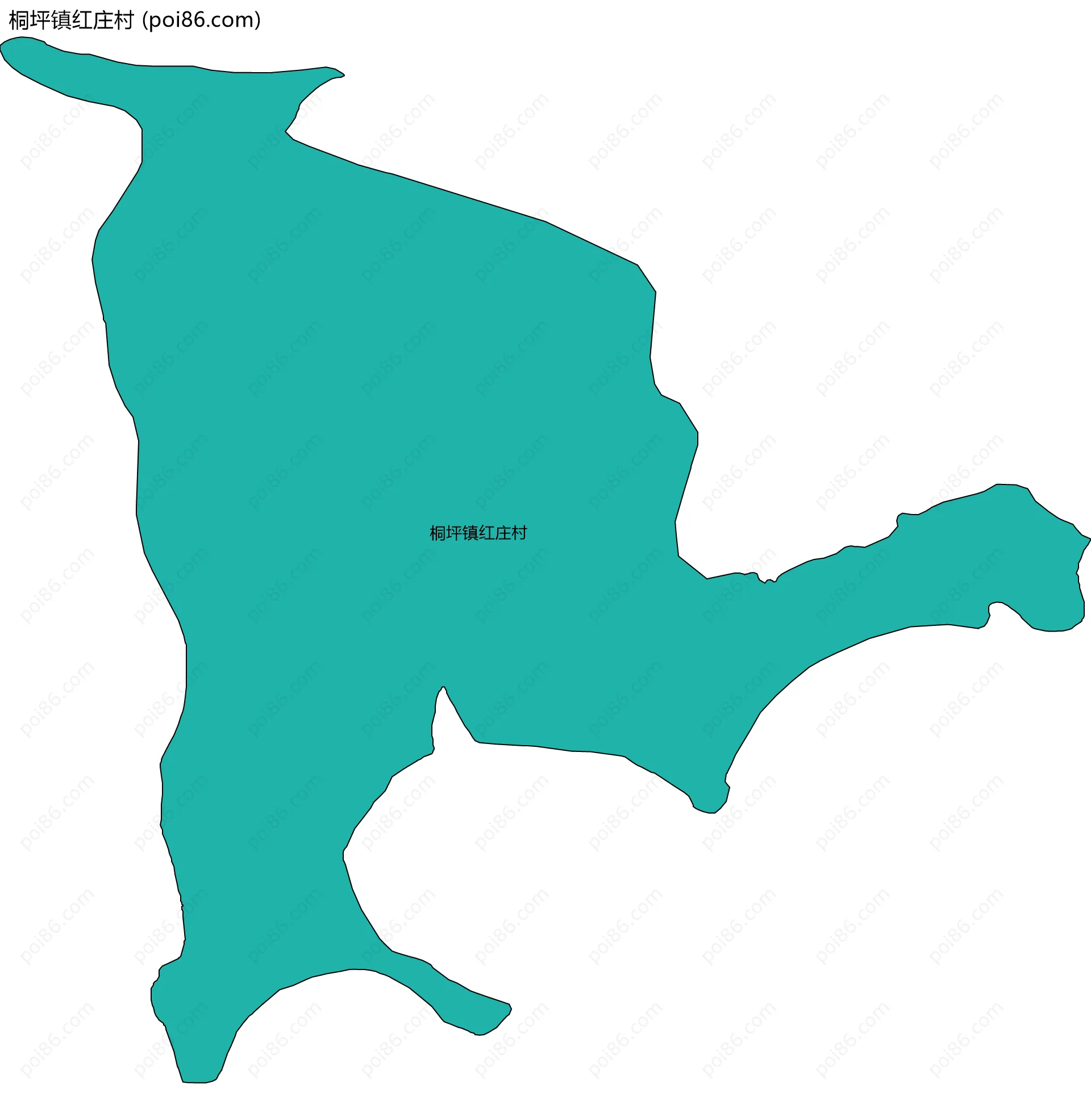 桐坪镇红庄村边界地图