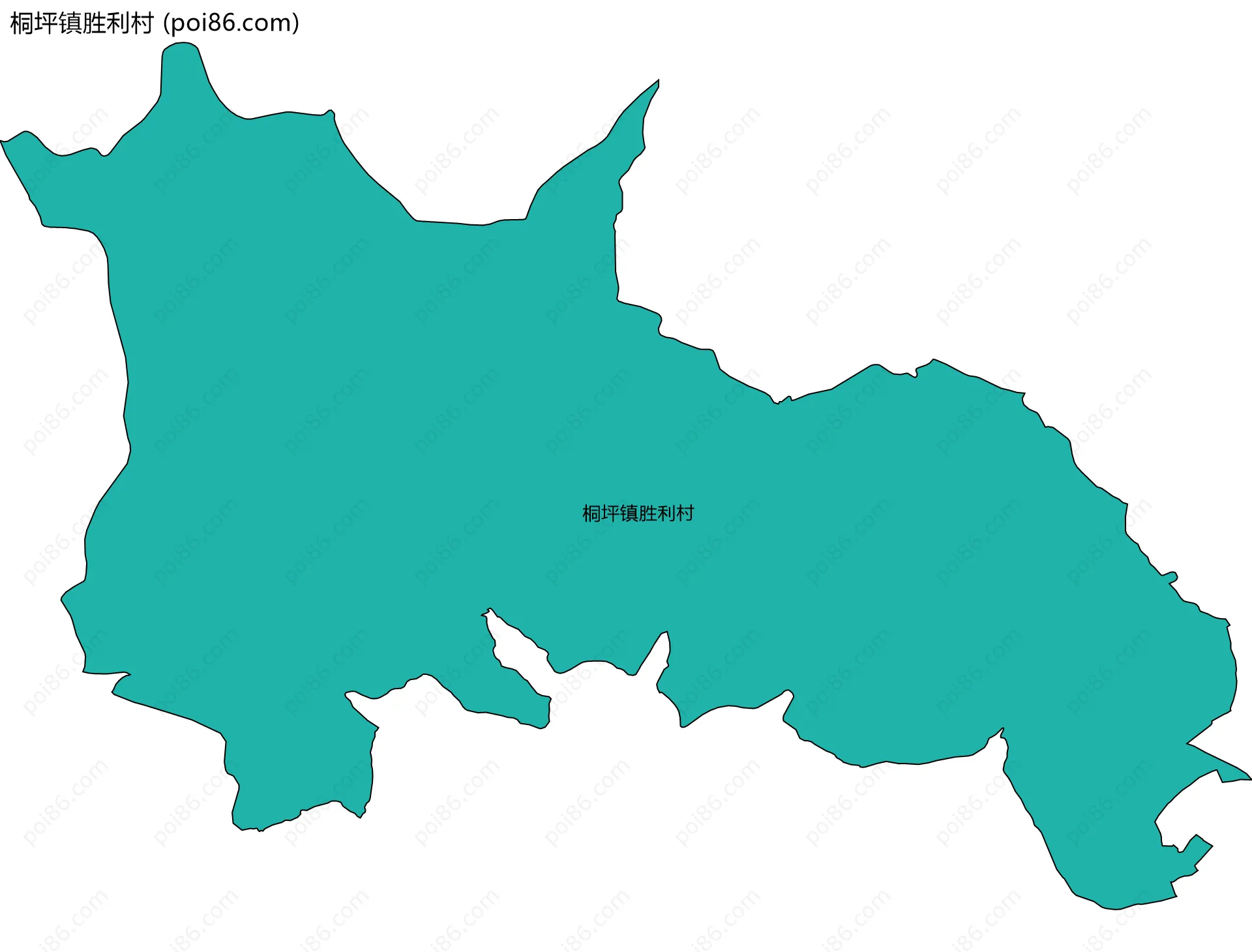 桐坪镇胜利村边界地图