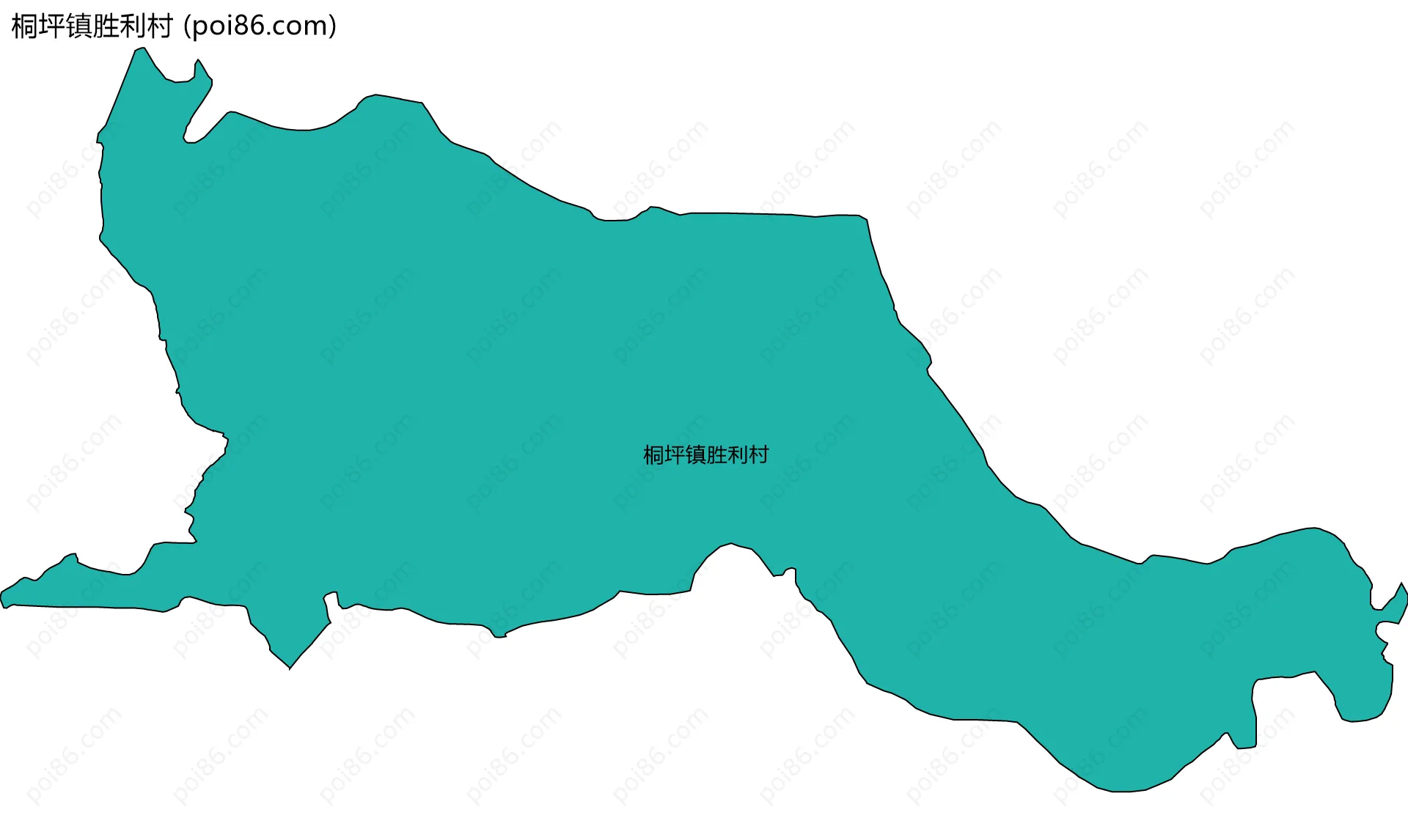 桐坪镇胜利村边界地图