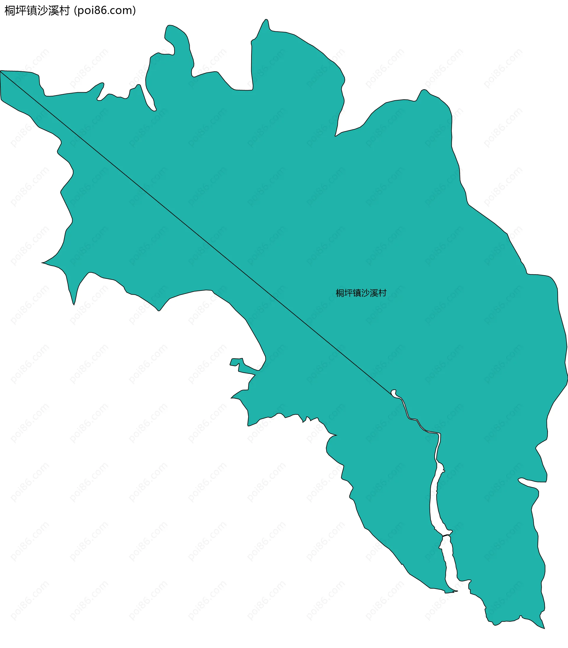 桐坪镇沙溪村边界地图
