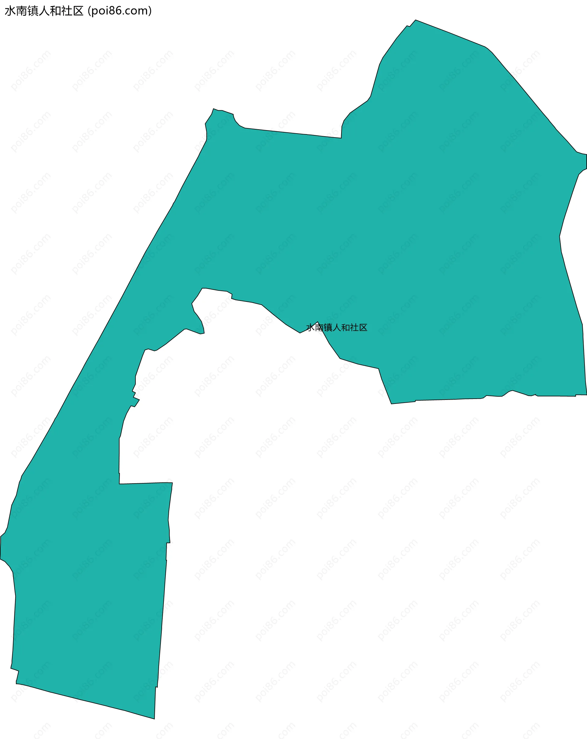 水南镇人和社区边界地图