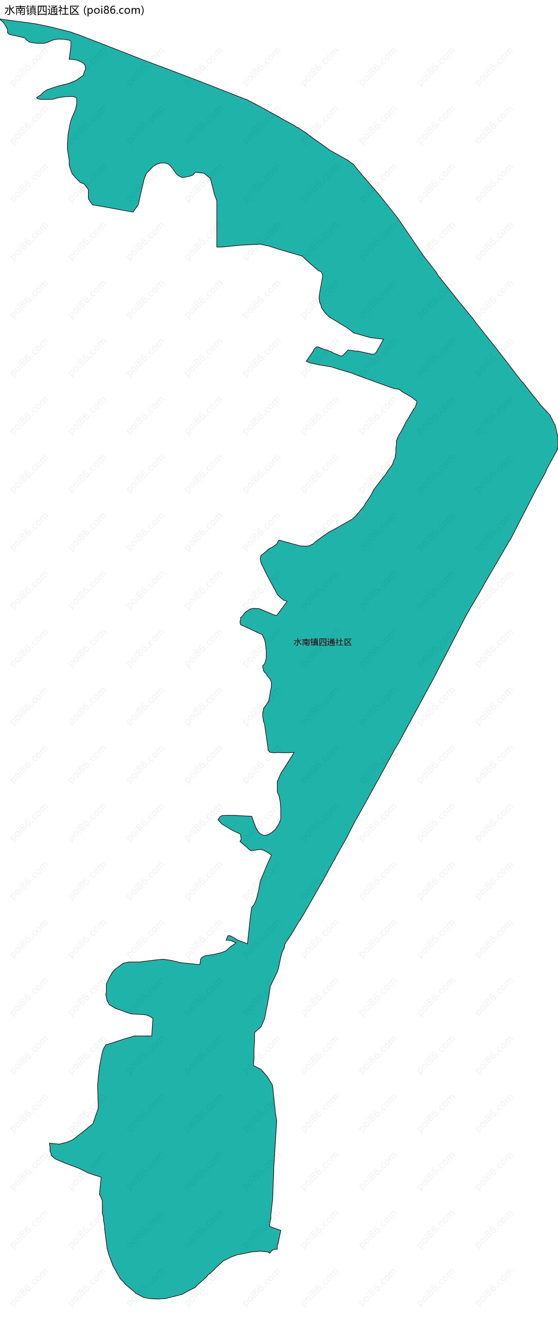 水南镇四通社区边界地图