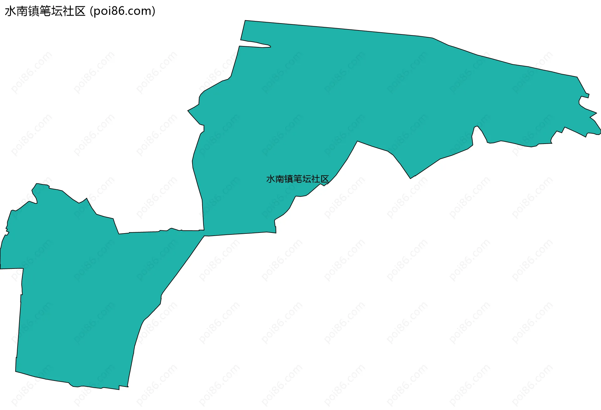 水南镇笔坛社区边界地图