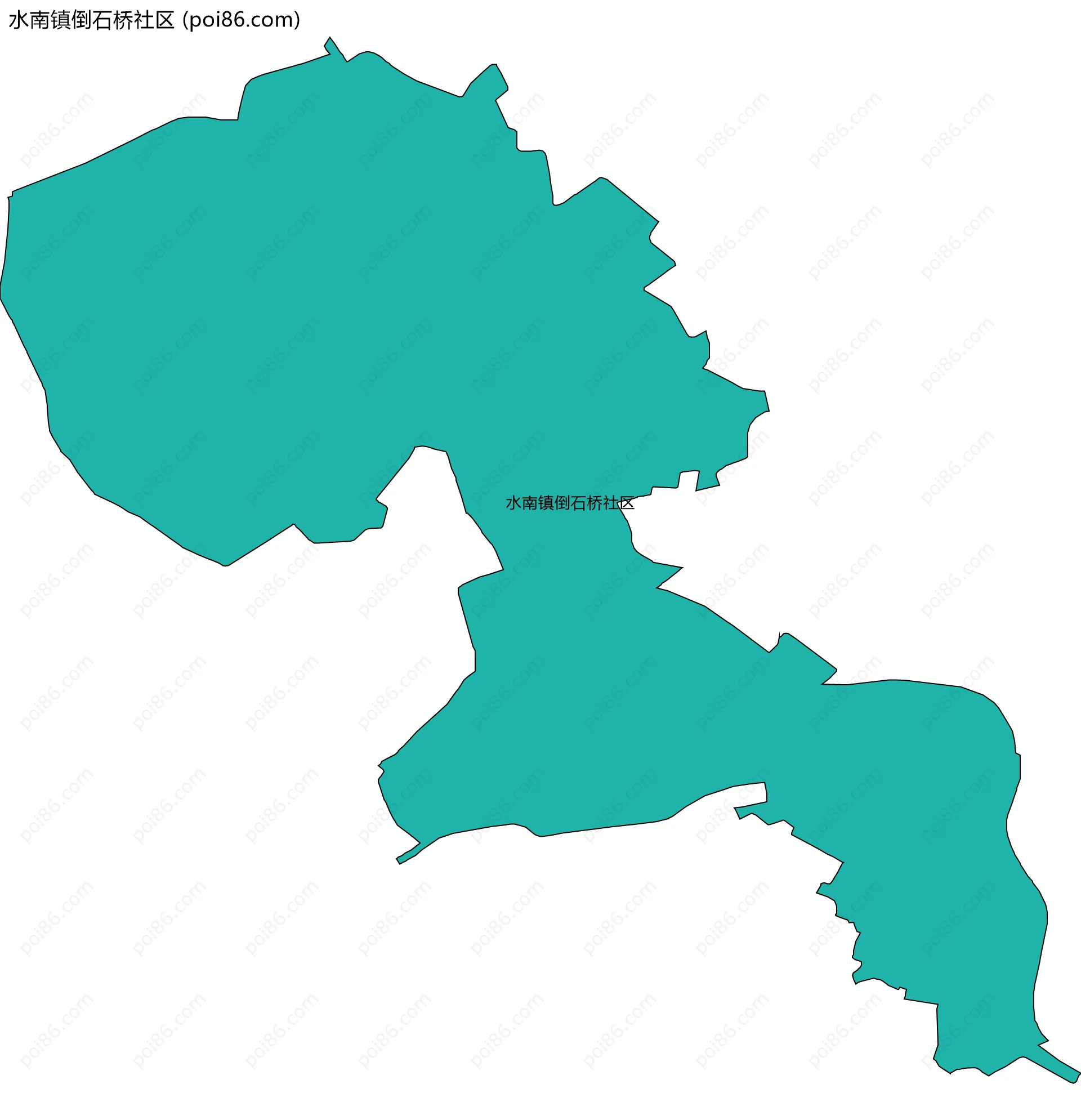 水南镇倒石桥社区边界地图