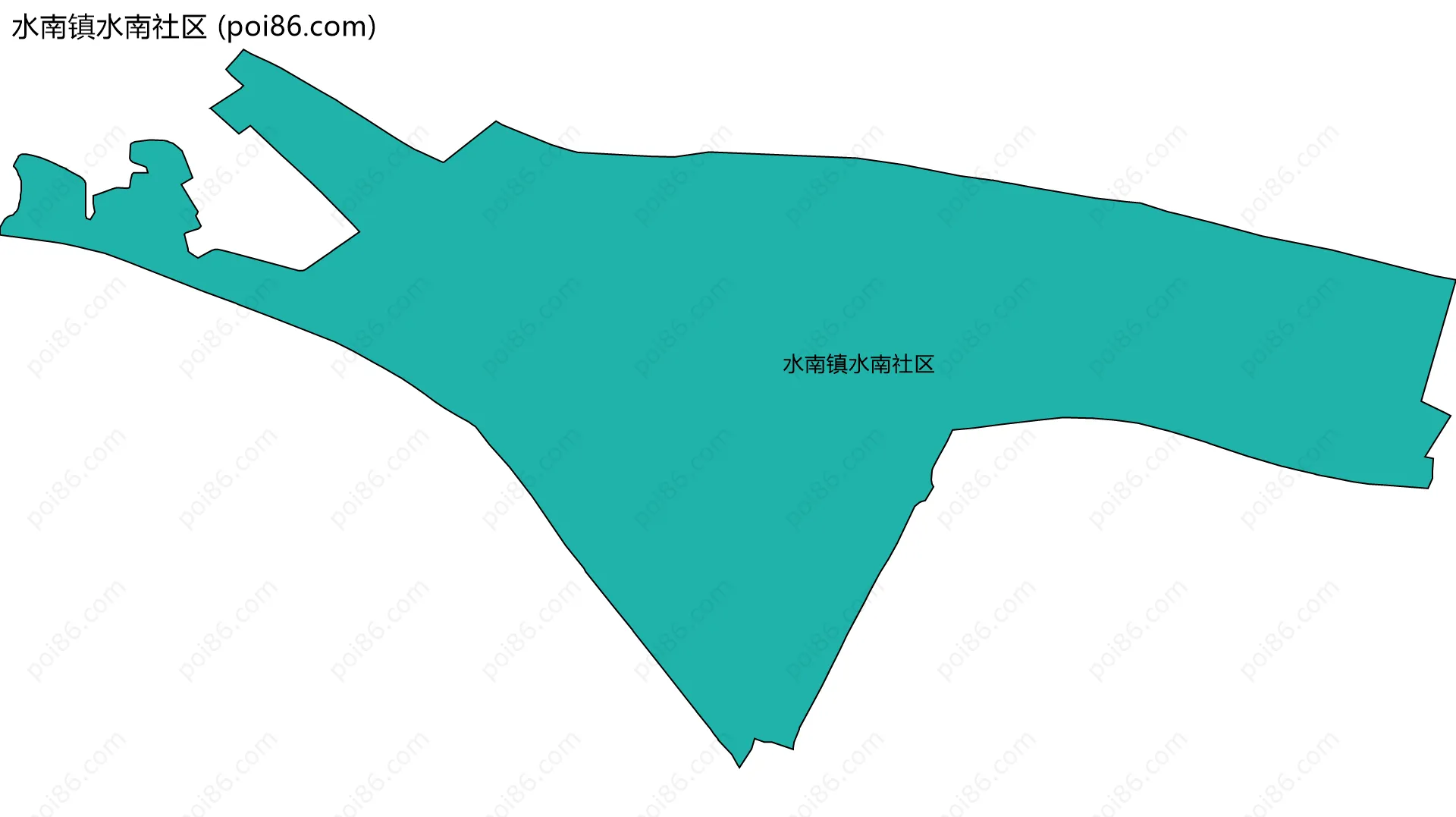 水南镇水南社区边界地图