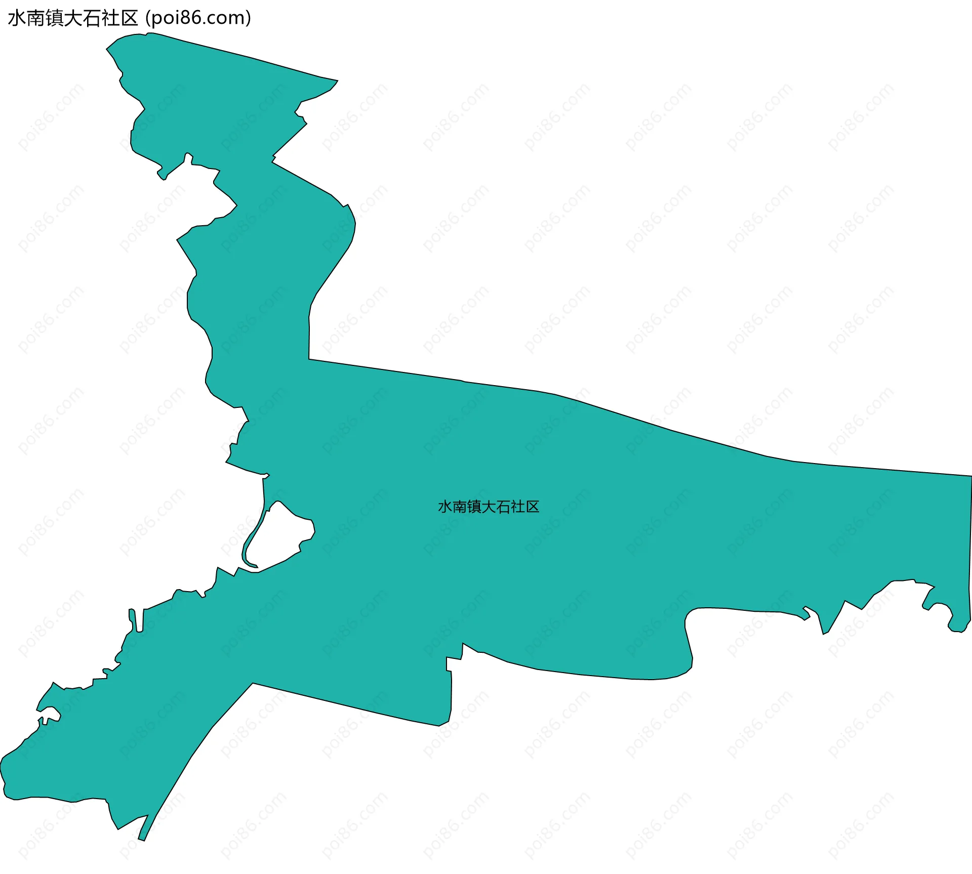 水南镇大石社区边界地图