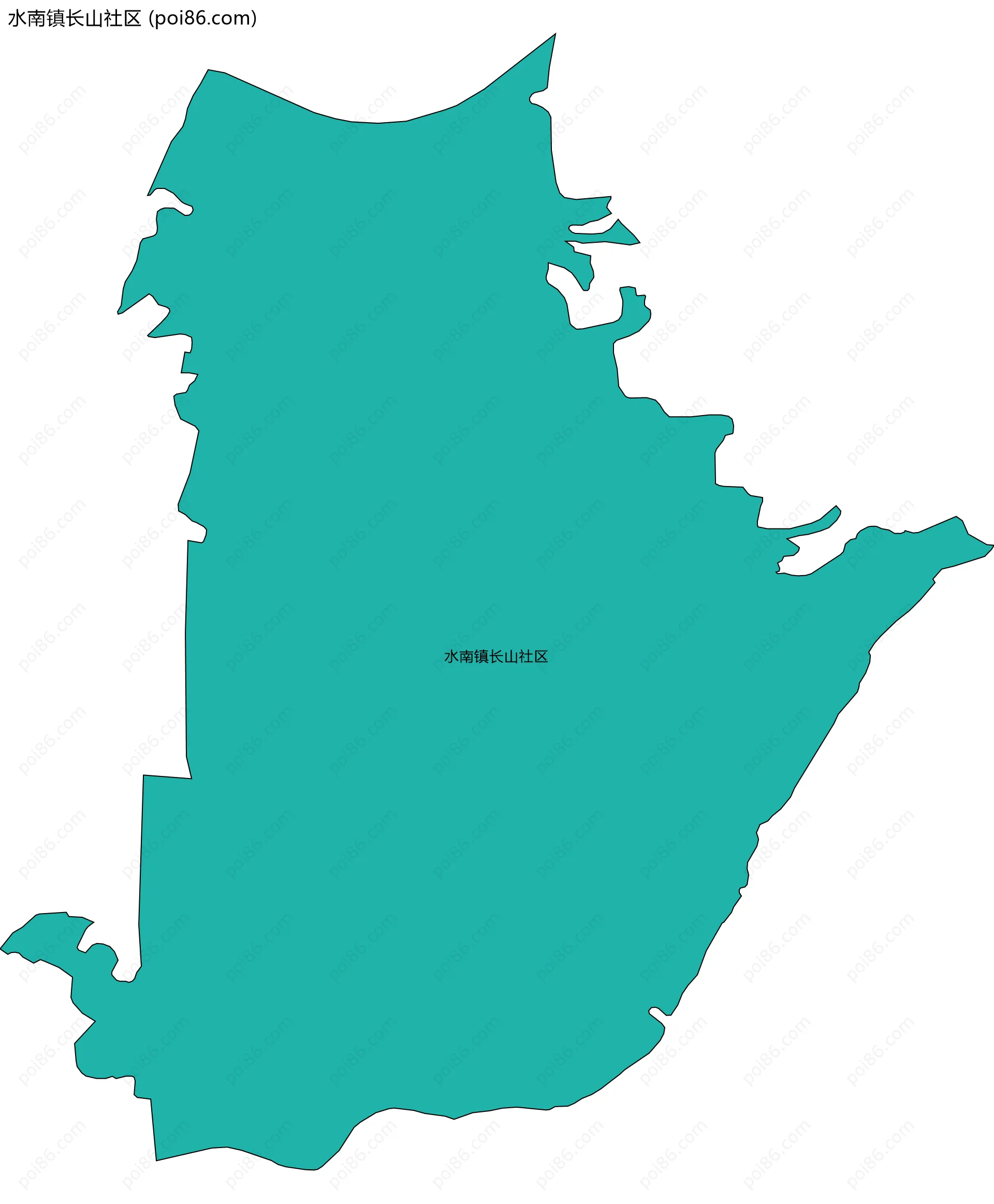 水南镇长山社区边界地图