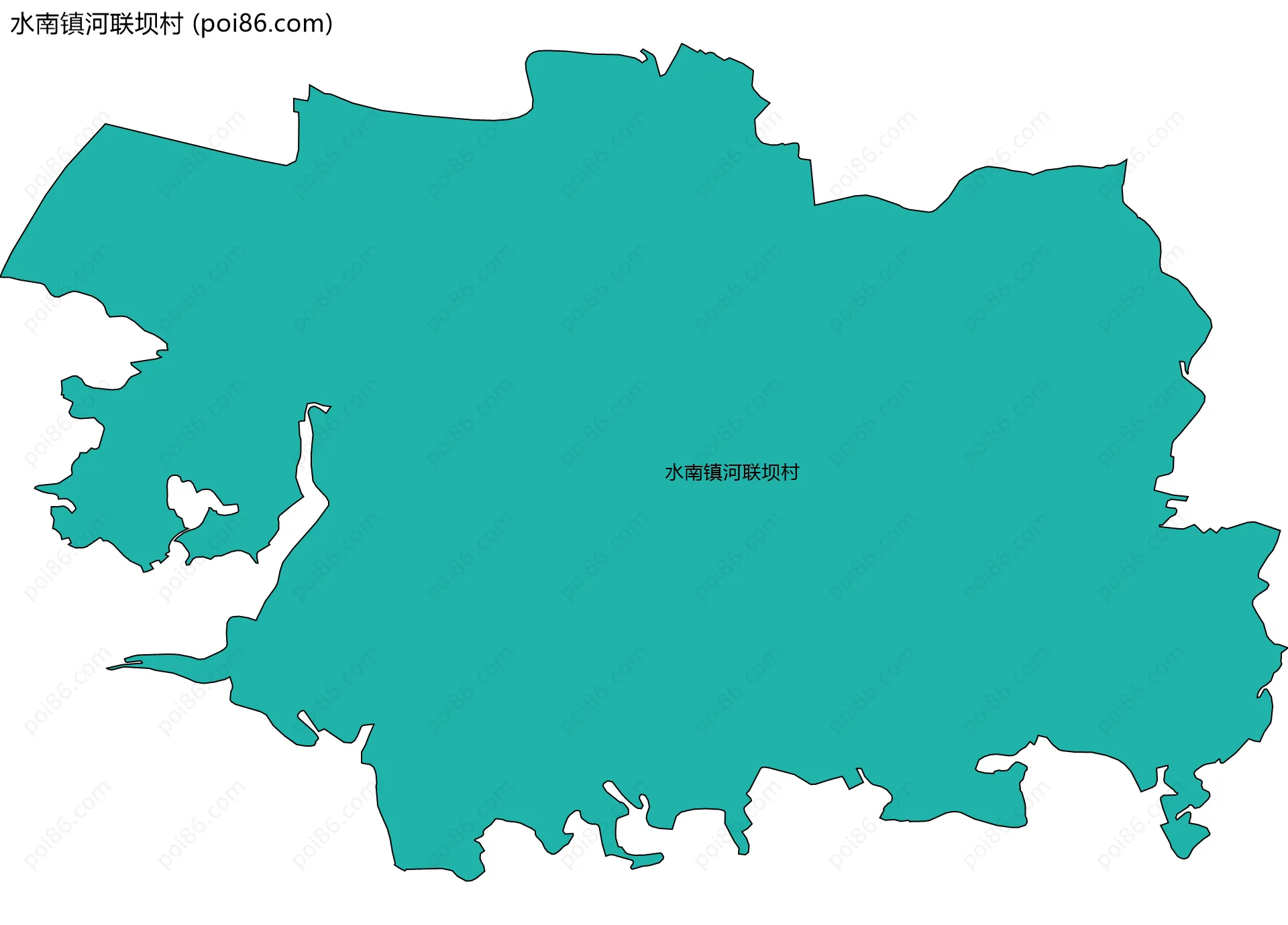 水南镇河联坝村边界地图