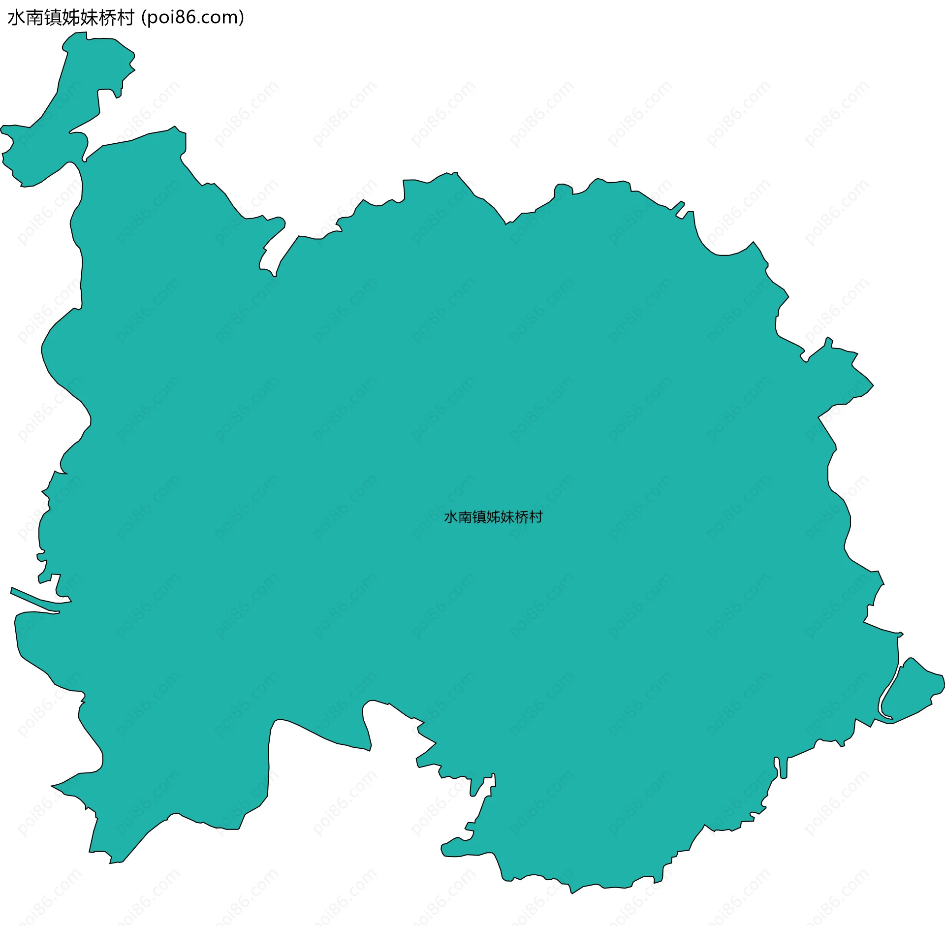 水南镇姊妹桥村边界地图