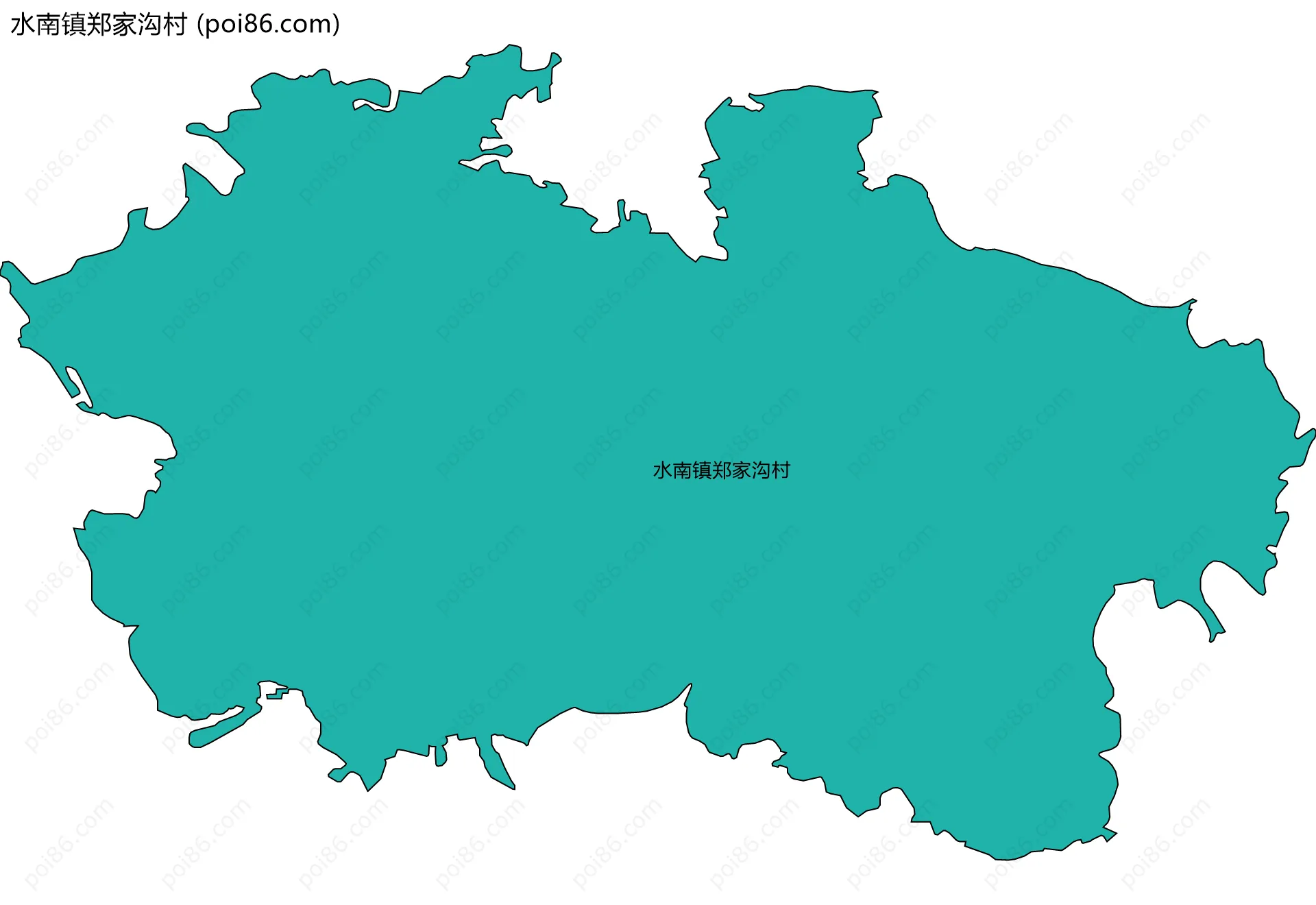 水南镇郑家沟村边界地图