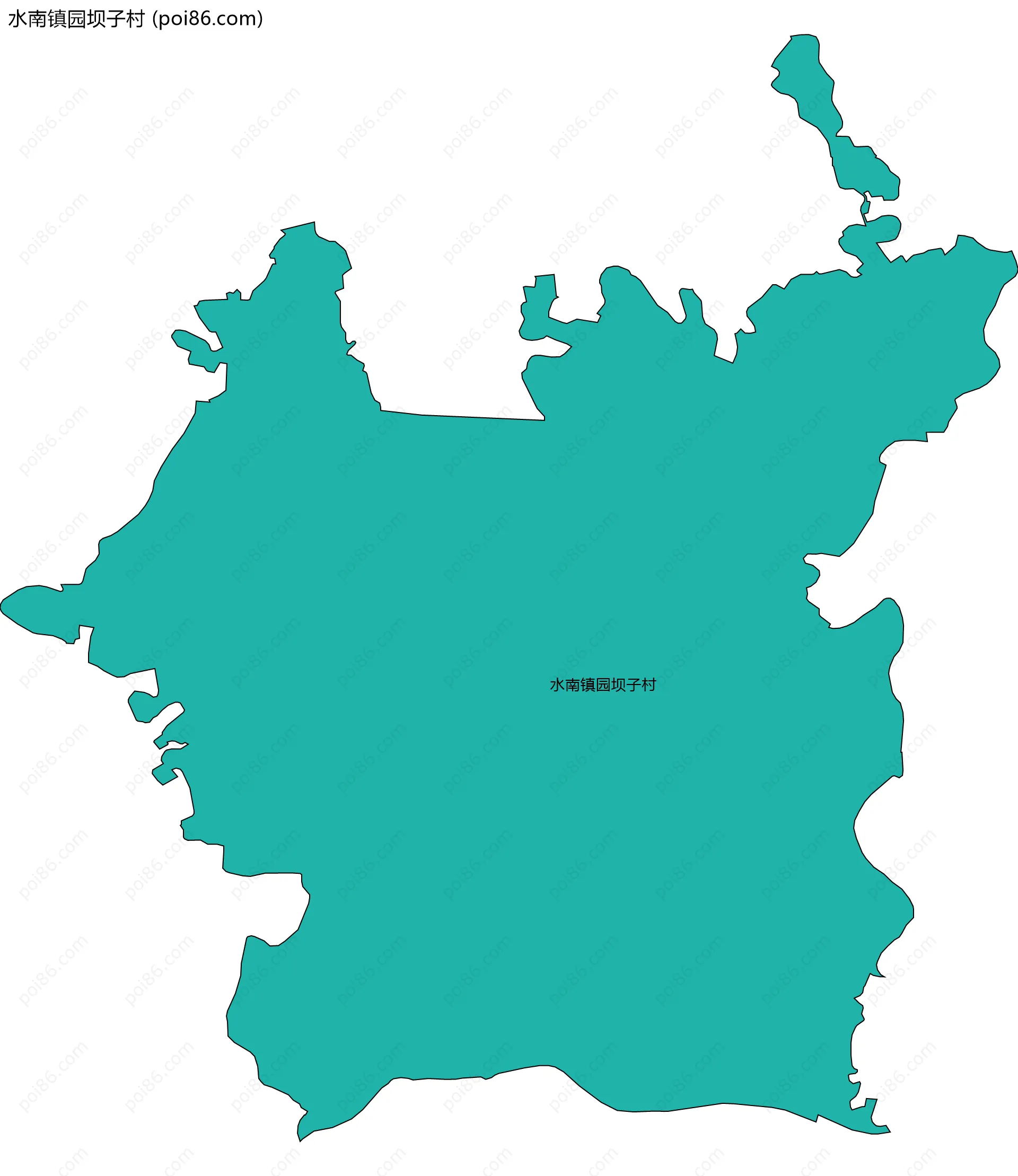 水南镇园坝子村边界地图