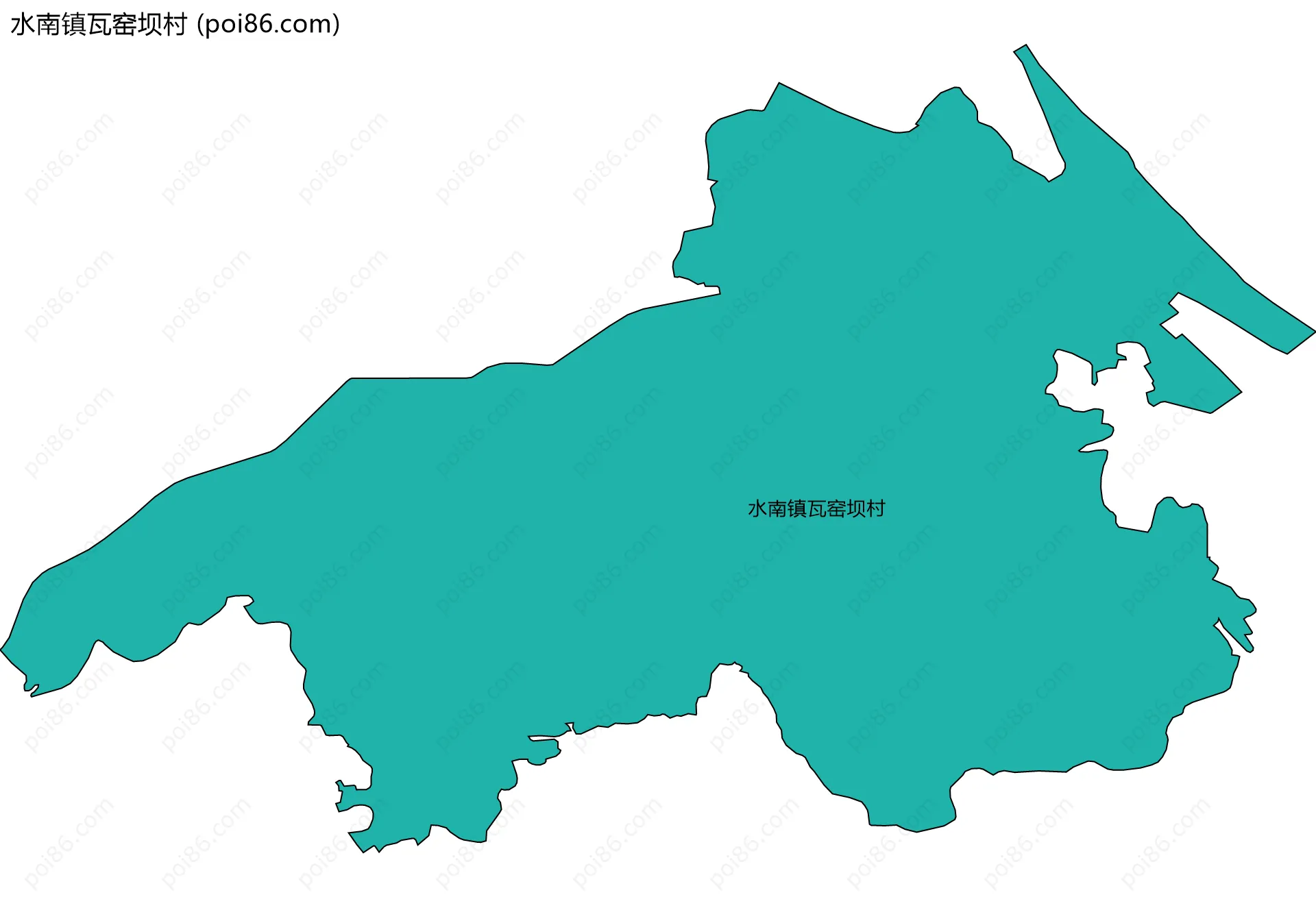 水南镇瓦窑坝村边界地图