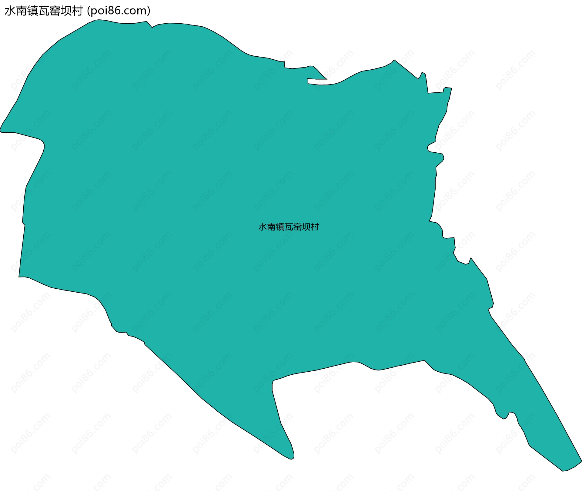 水南镇瓦窑坝村边界地图