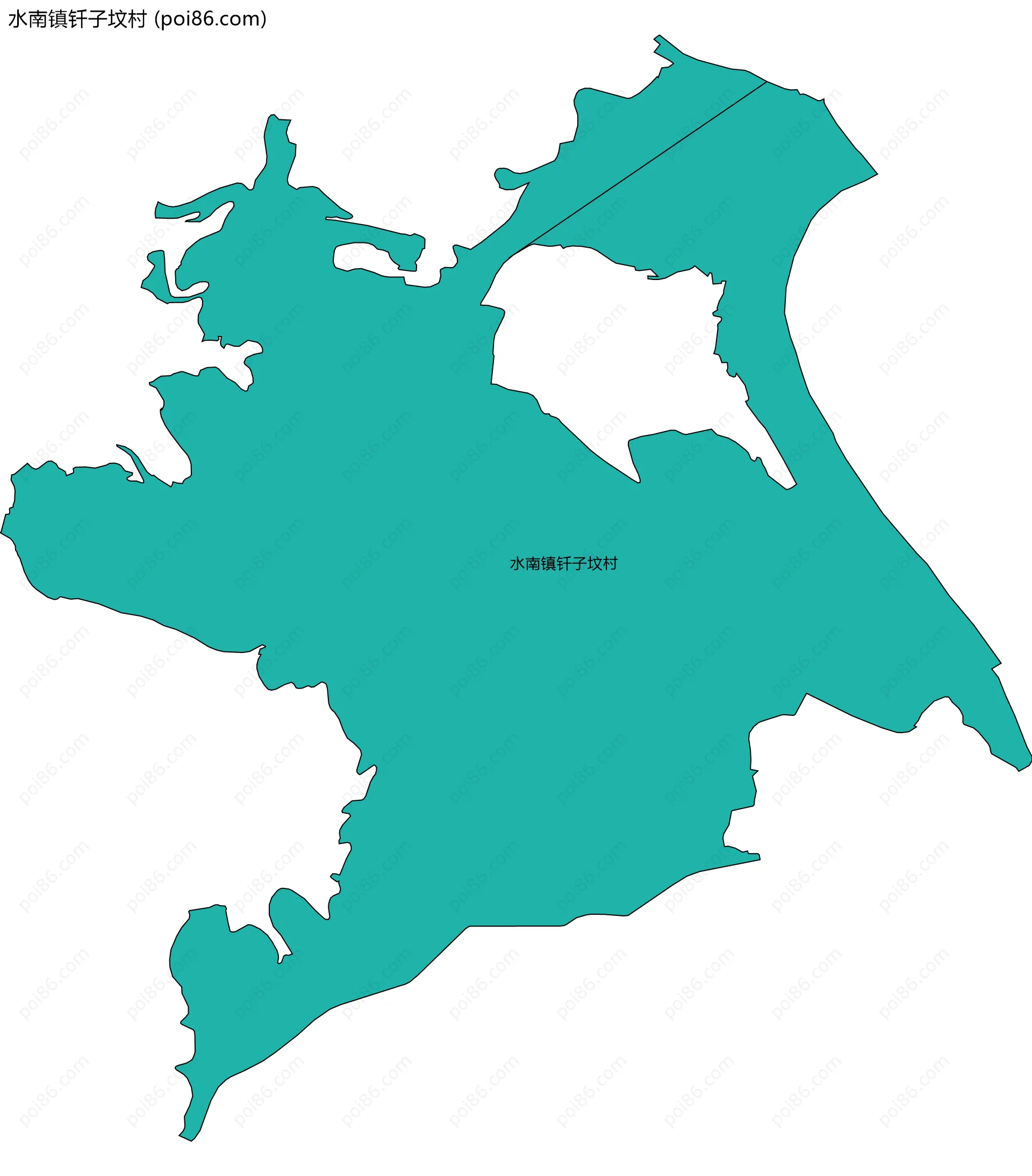 水南镇钎子坟村边界地图