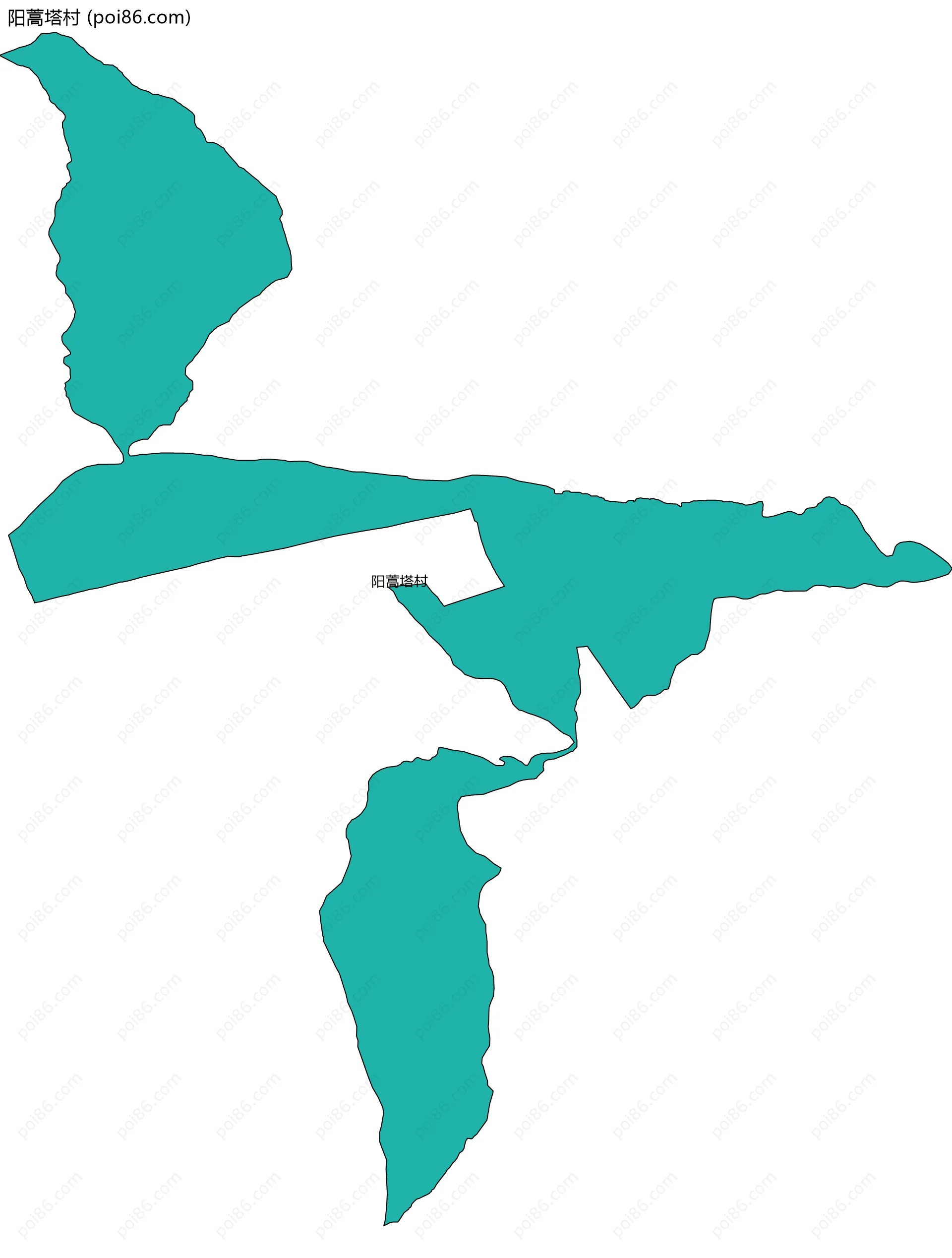 阳蒿塔村边界地图