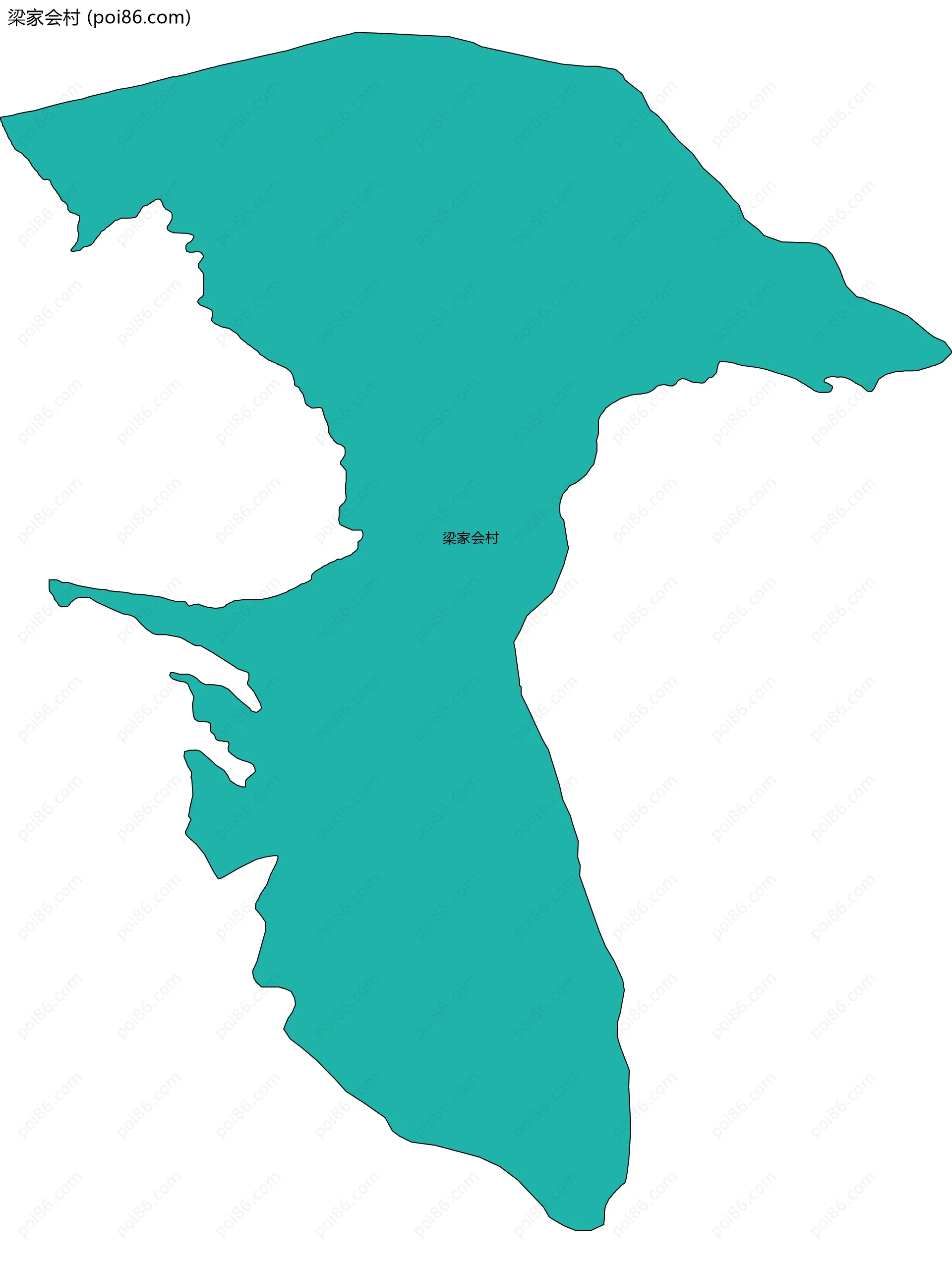 梁家会村边界地图