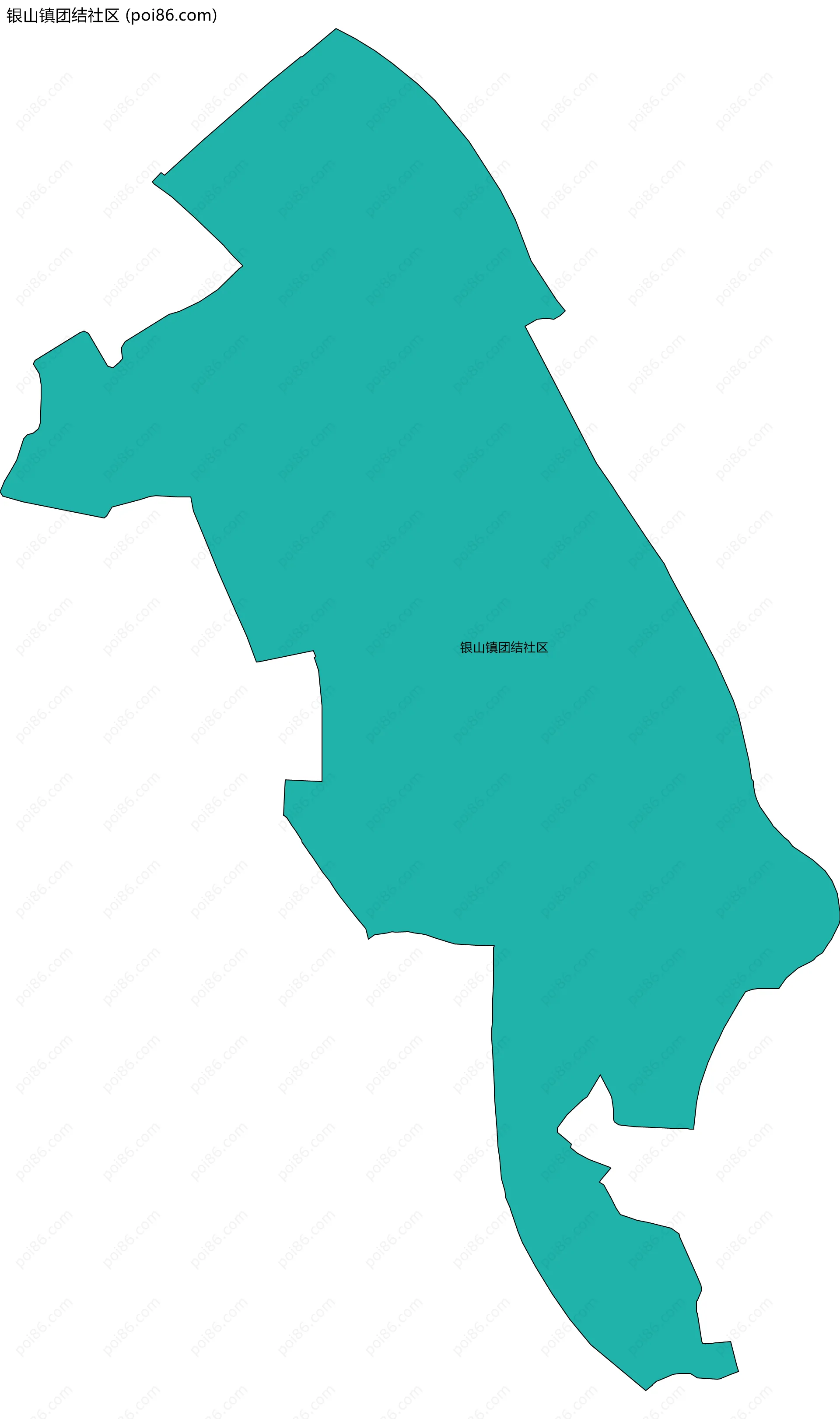 银山镇团结社区边界地图