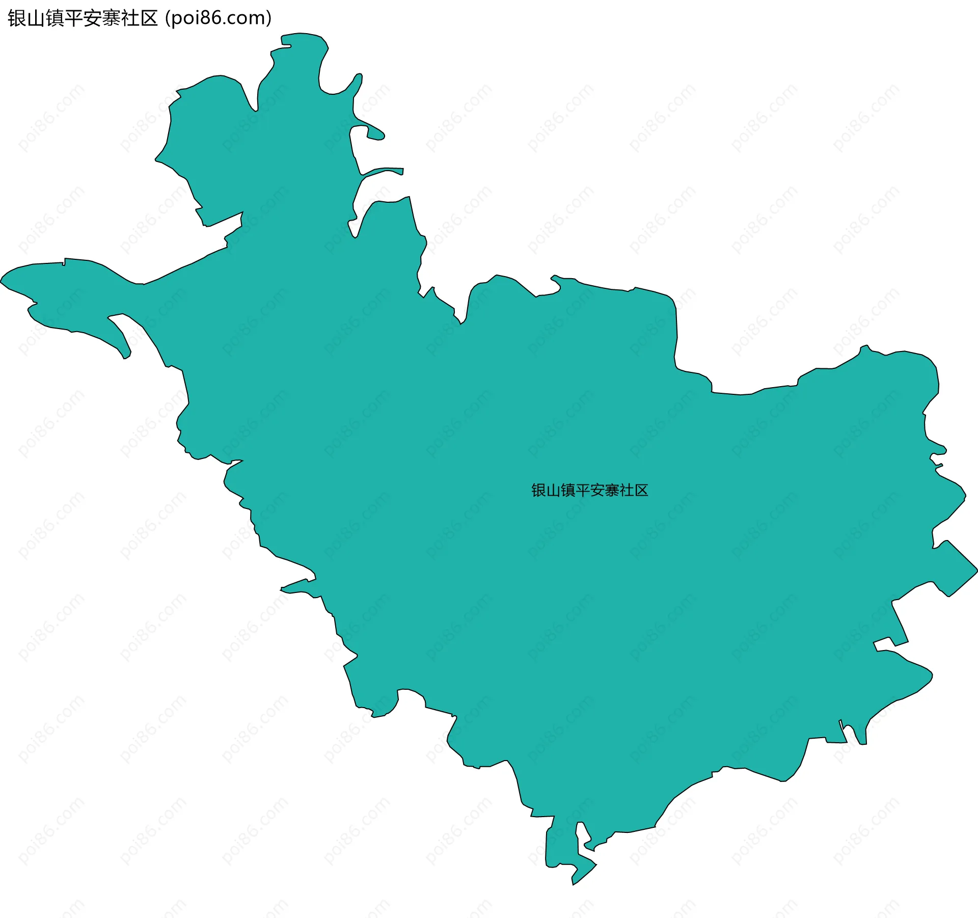 银山镇平安寨社区边界地图