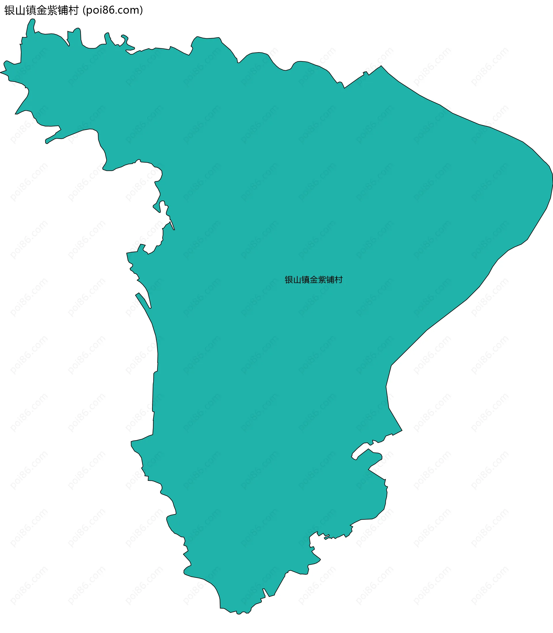 银山镇金紫铺村边界地图