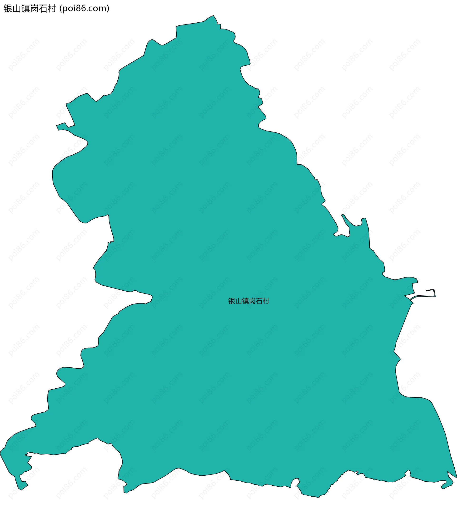 银山镇岗石村边界地图