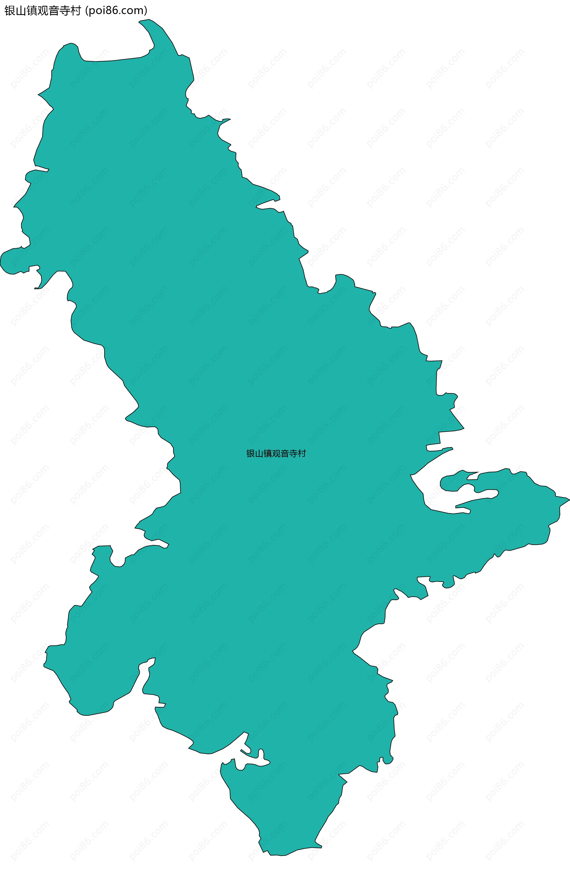 银山镇观音寺村边界地图