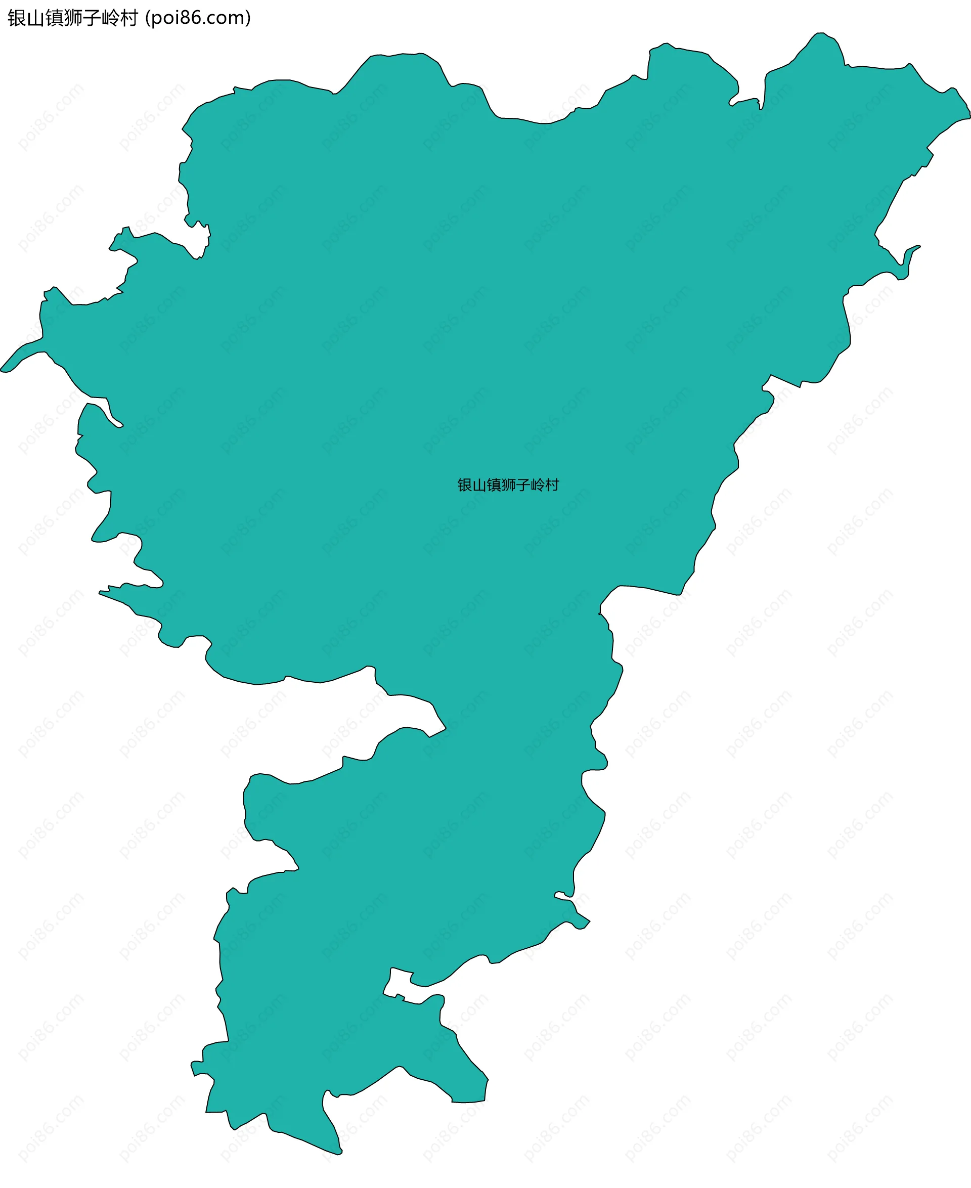 银山镇狮子岭村边界地图