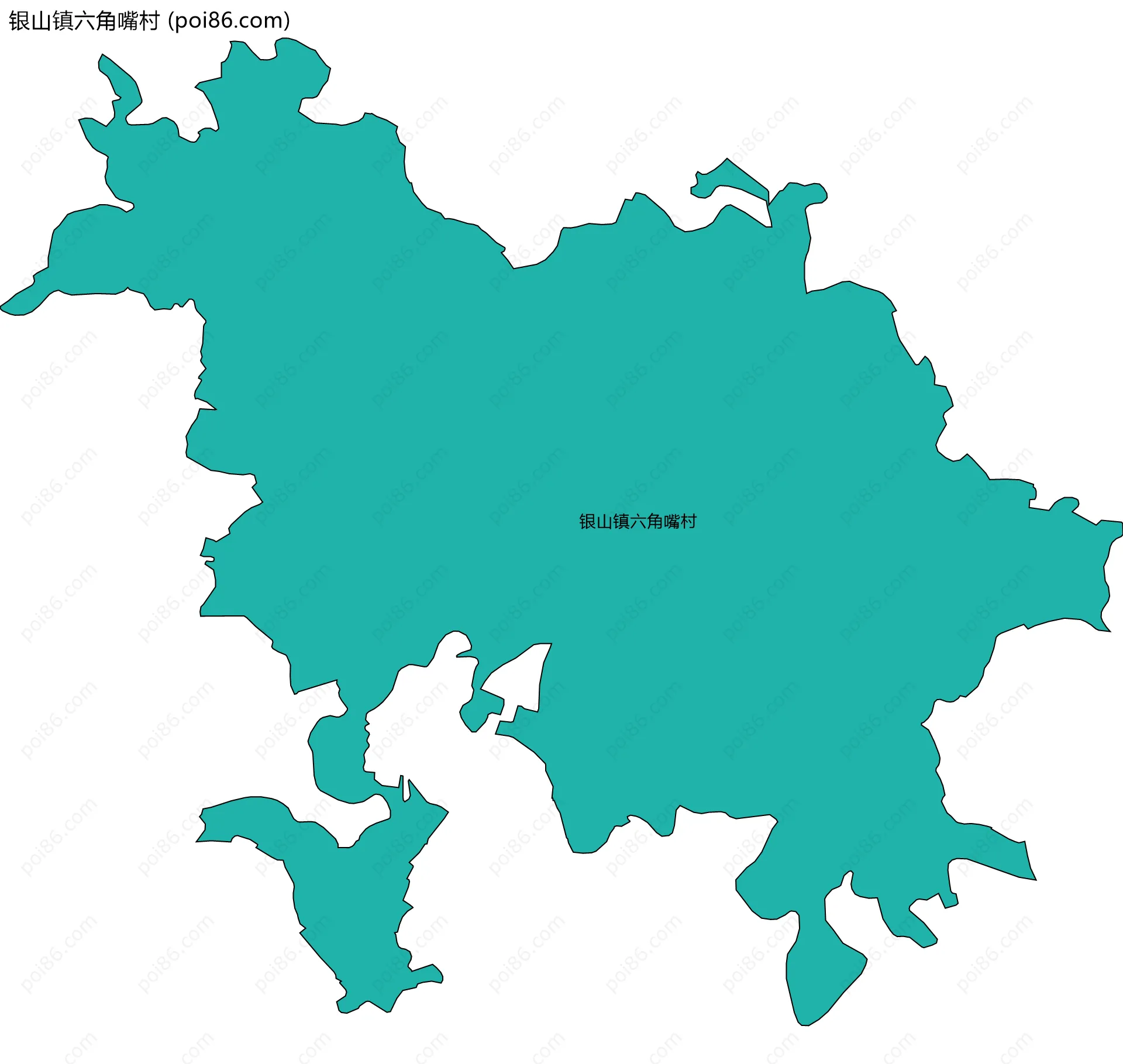 银山镇六角嘴村边界地图