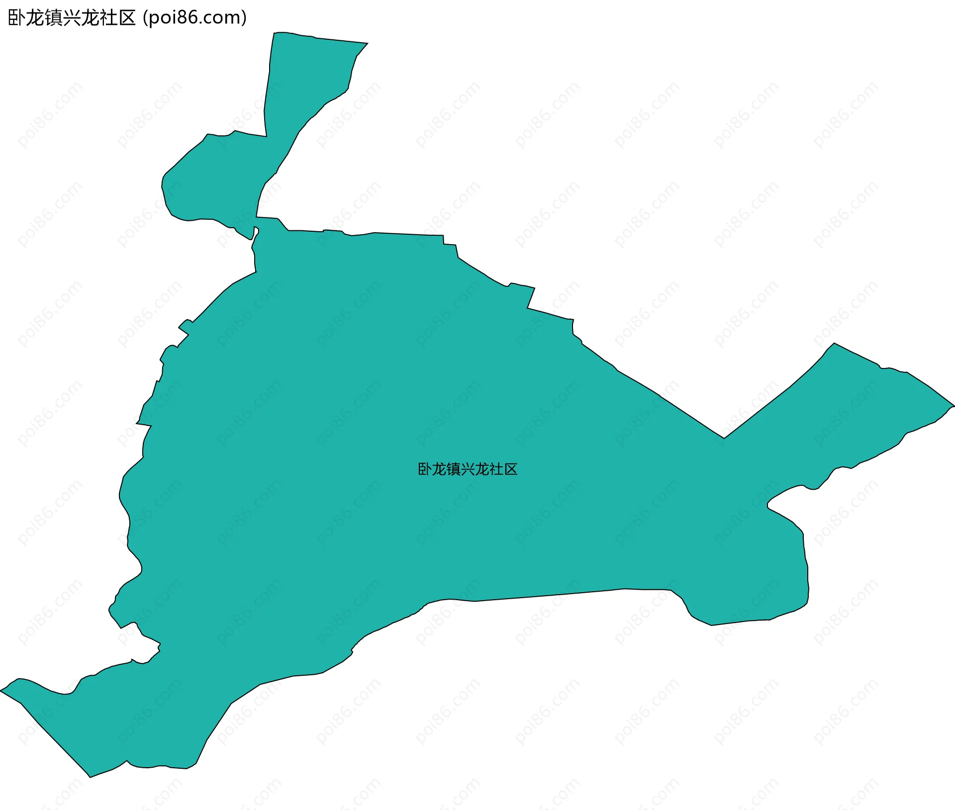卧龙镇兴龙社区边界地图