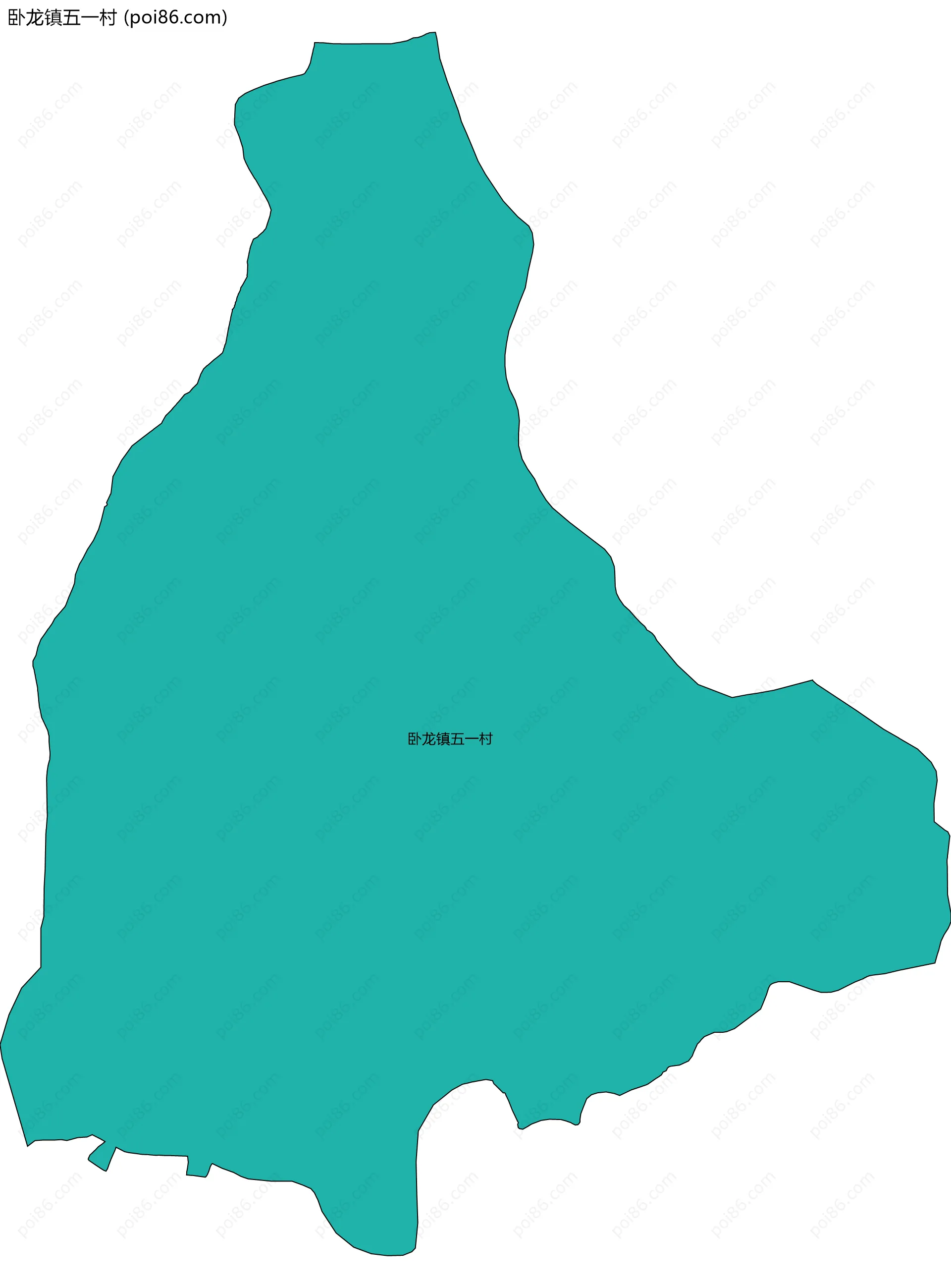 卧龙镇五一村边界地图