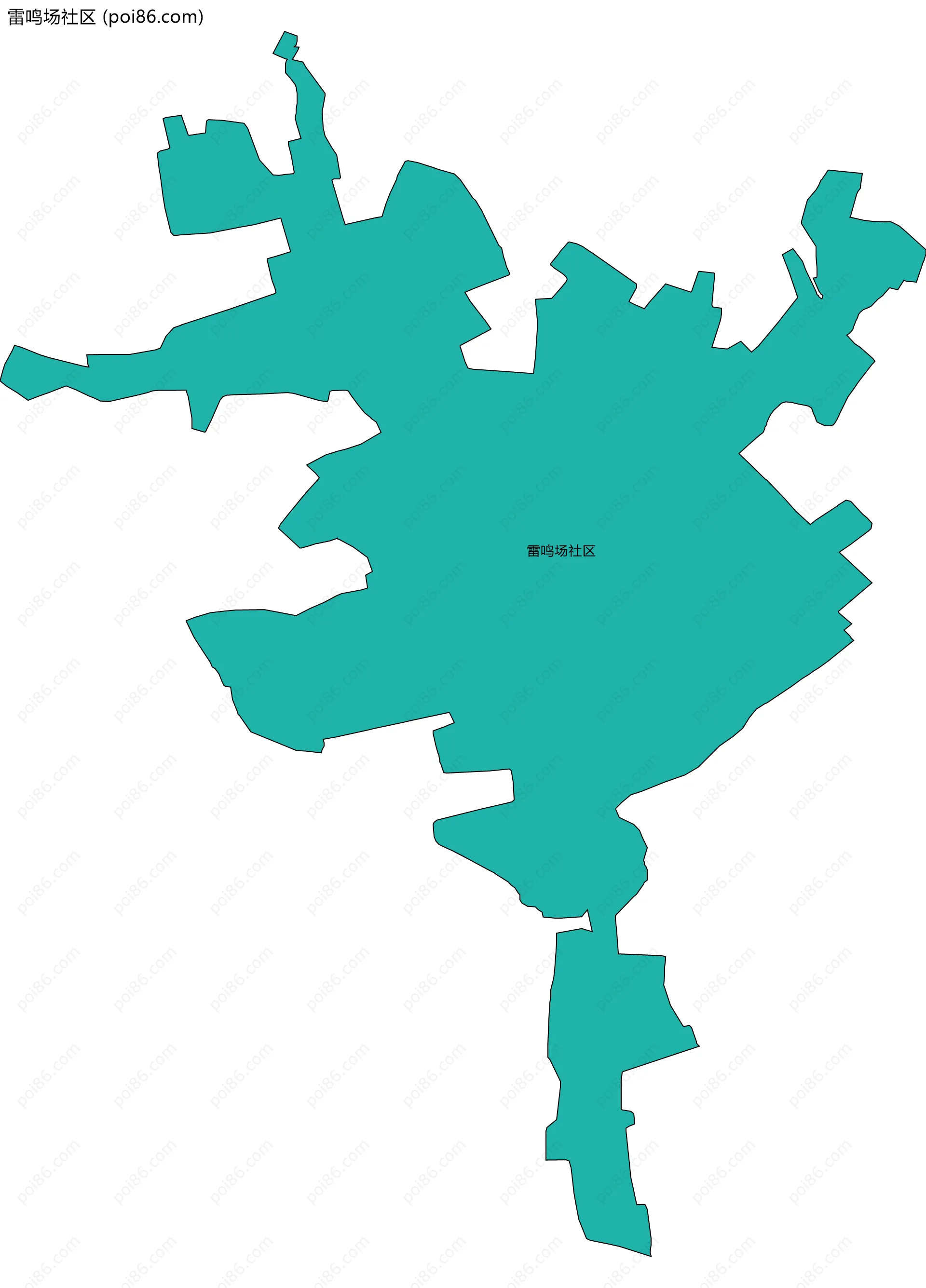 雷鸣场社区边界地图