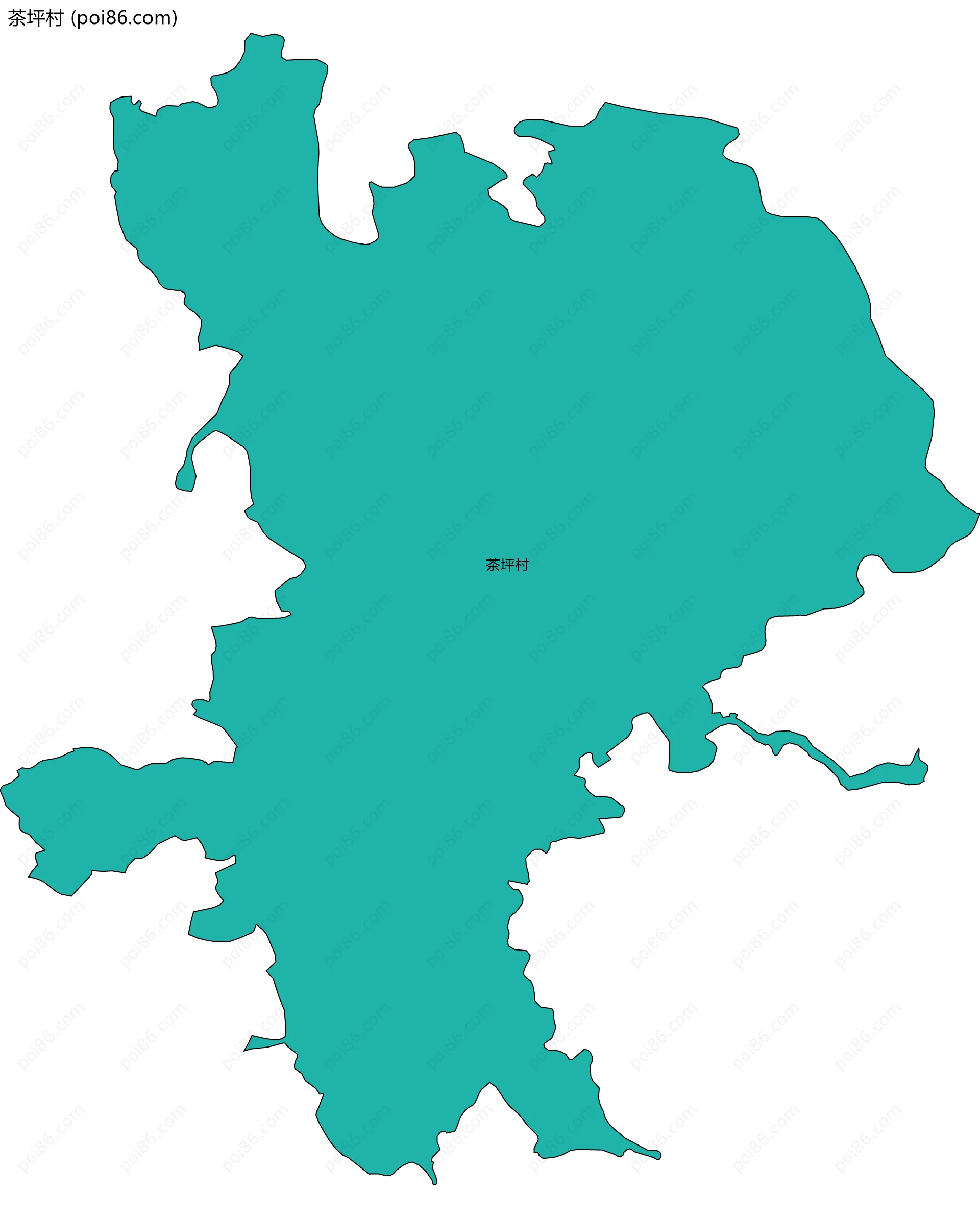 茶坪村边界地图