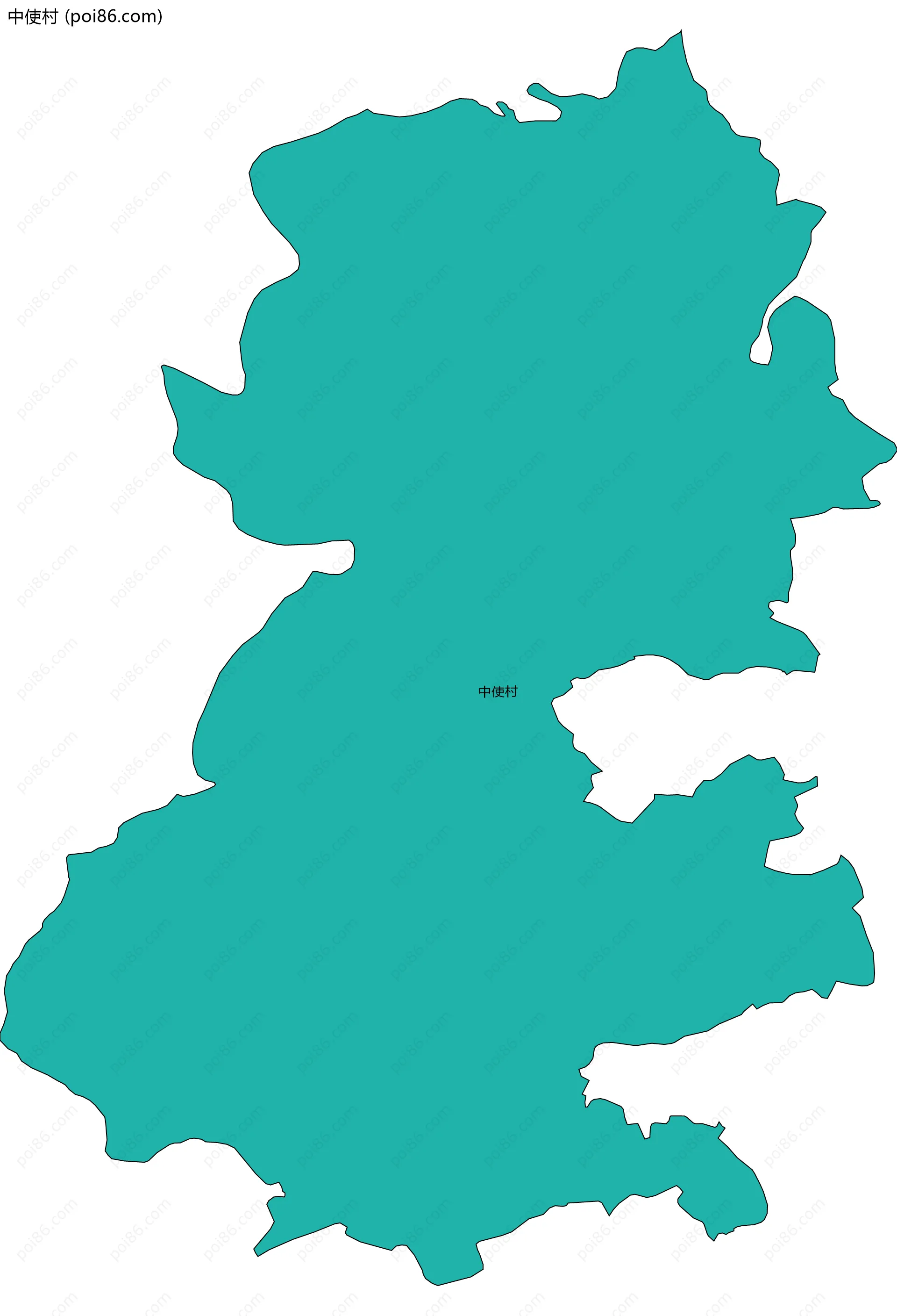 中使村边界地图