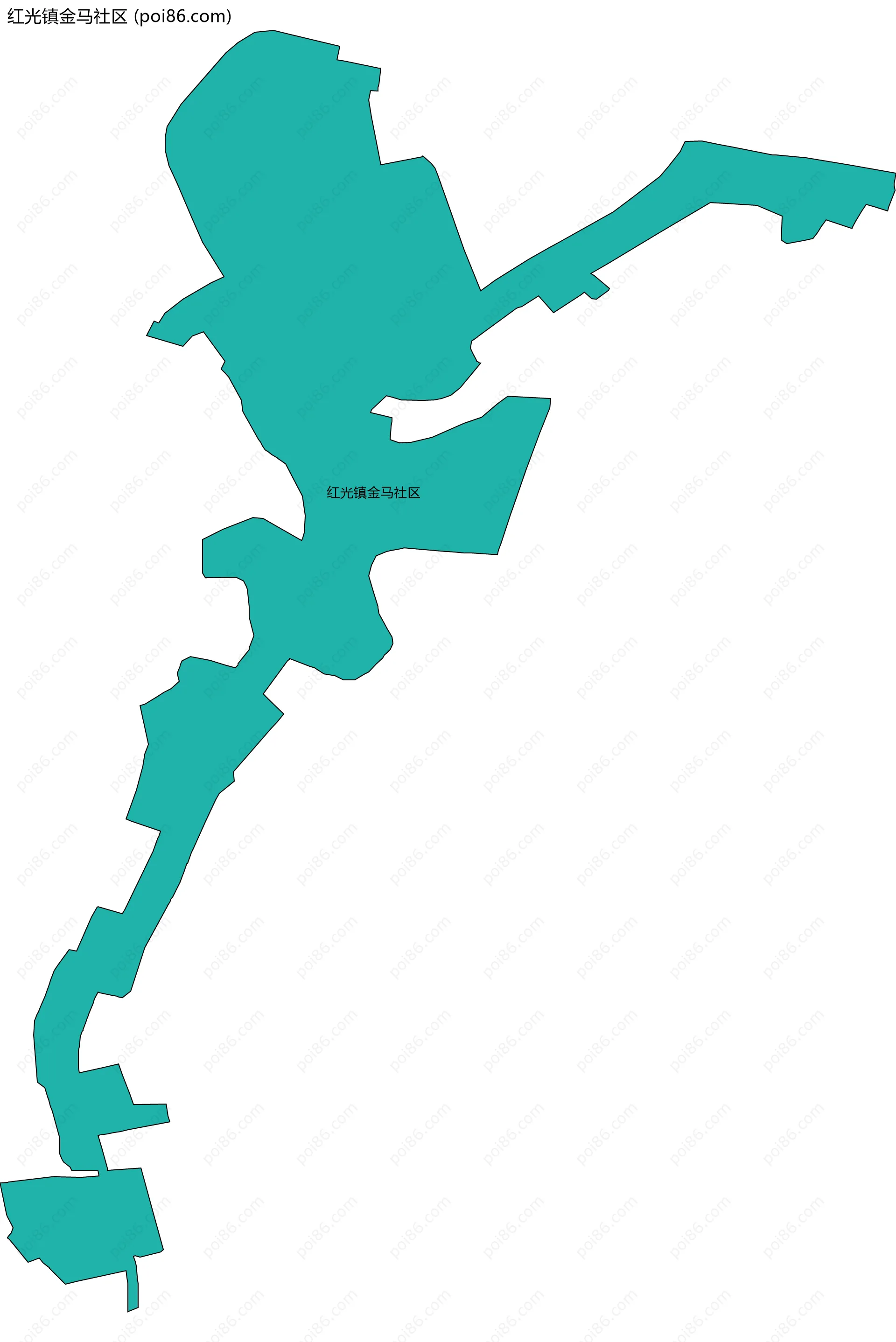 红光镇金马社区边界地图