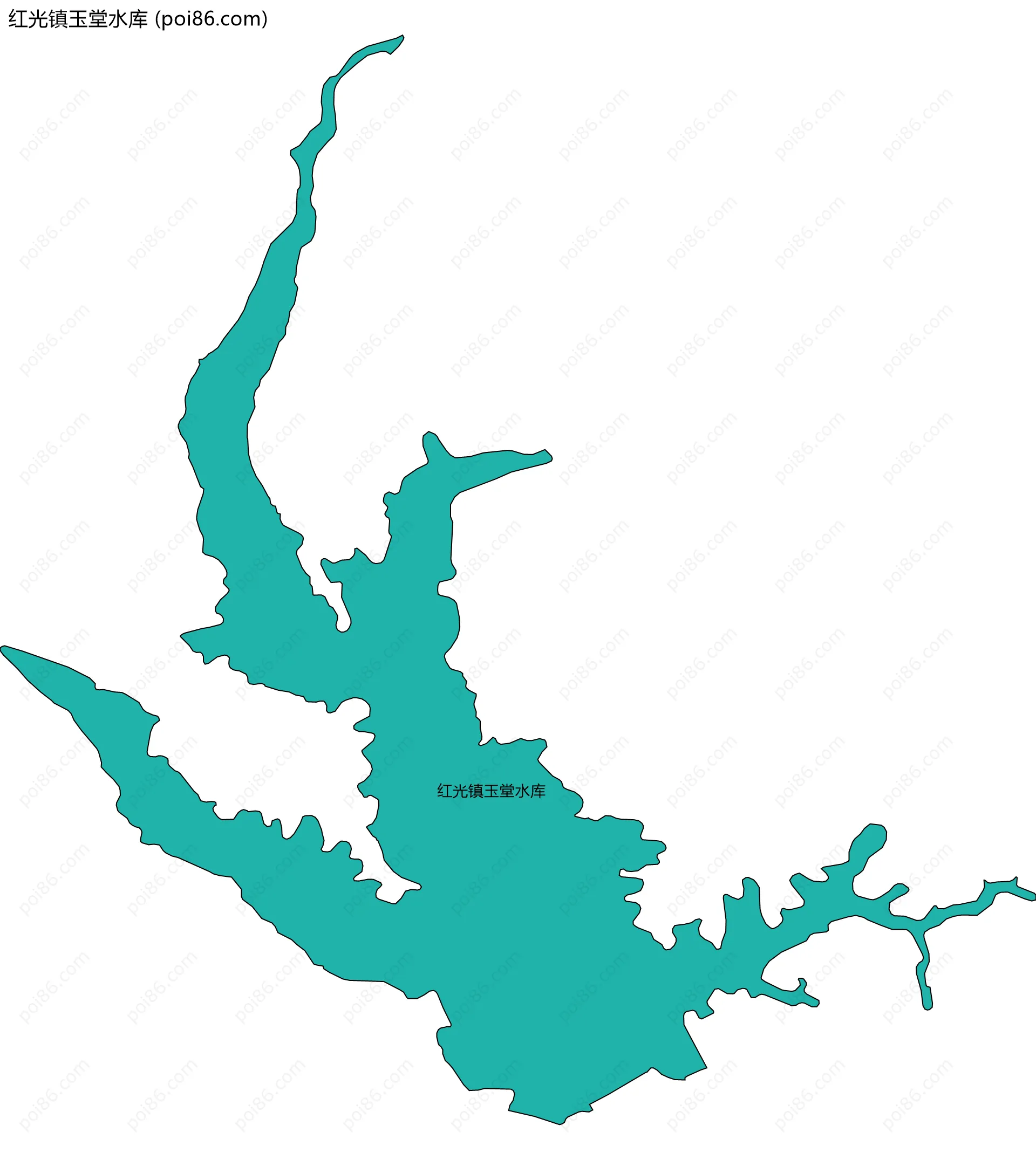 红光镇玉堂水库边界地图